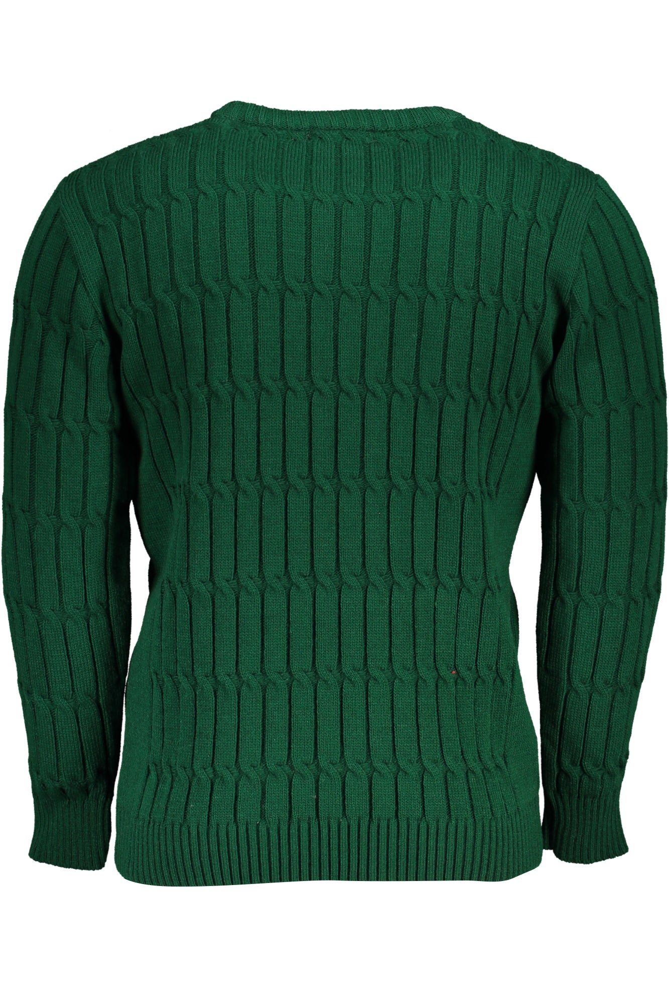 USTR954_VEVERDE – Eleganter Herren-Pullover in Grün mit Zopfmuster & Rundhalsausschnitt – Größe: M, L, XL, 2XL – Farbe: Verde