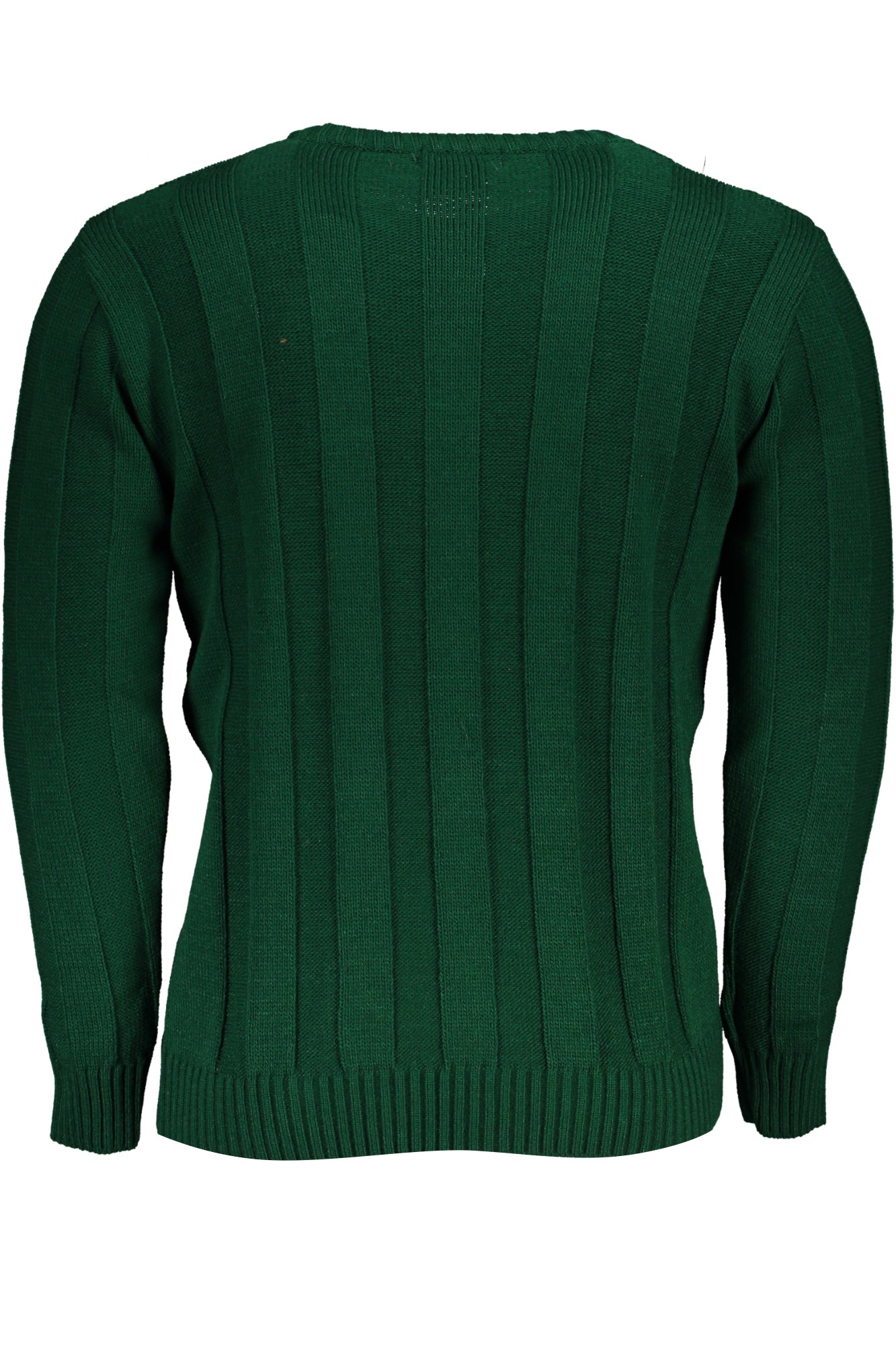 USTR958_VEVERDE – Eleganter Herrenpullover in Grün mit Kontrastdetails und Rundhalsausschnitt – Größe: M, L, XL, 2XL – Farbe: Verde