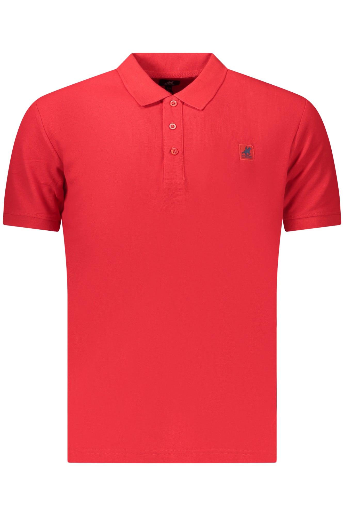 AU03196ALVAR_ROA9100 – Herren Kurzarm-Poloshirt in Rot mit Applikation und 3 Knöpfen – Größe: S, M, L, XL, 2XL, 3XL – Farbe: Rosso