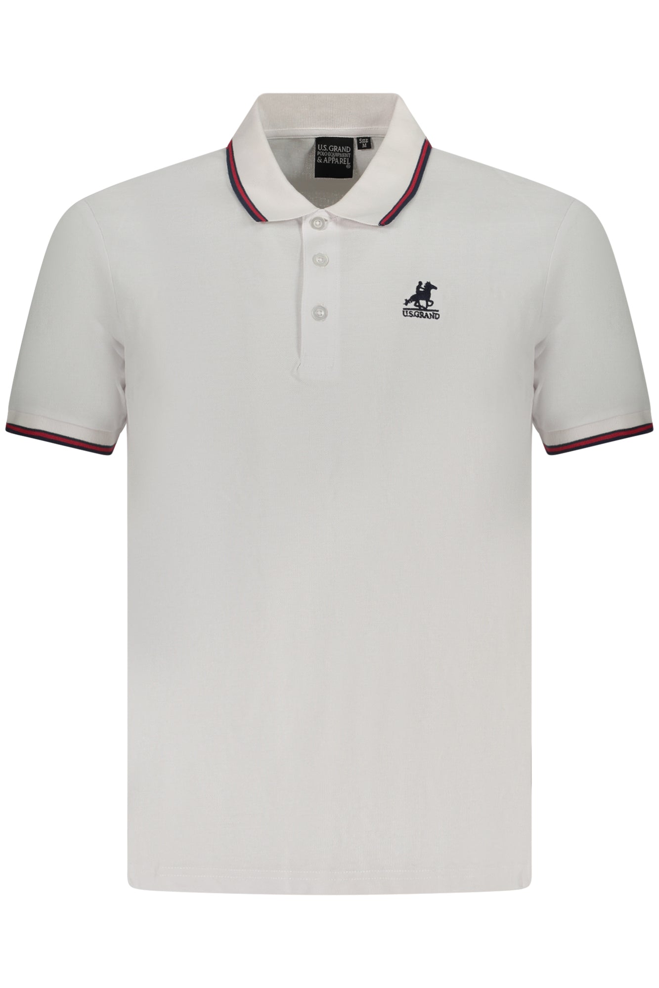 AU02660_BI6BIANC – Weißes Kurzarm-Poloshirt für Herren mit Stickdetails und Logoelementen – Größe: S, M, L, XL, 2XL, 3XL – Farbe: Bianco
