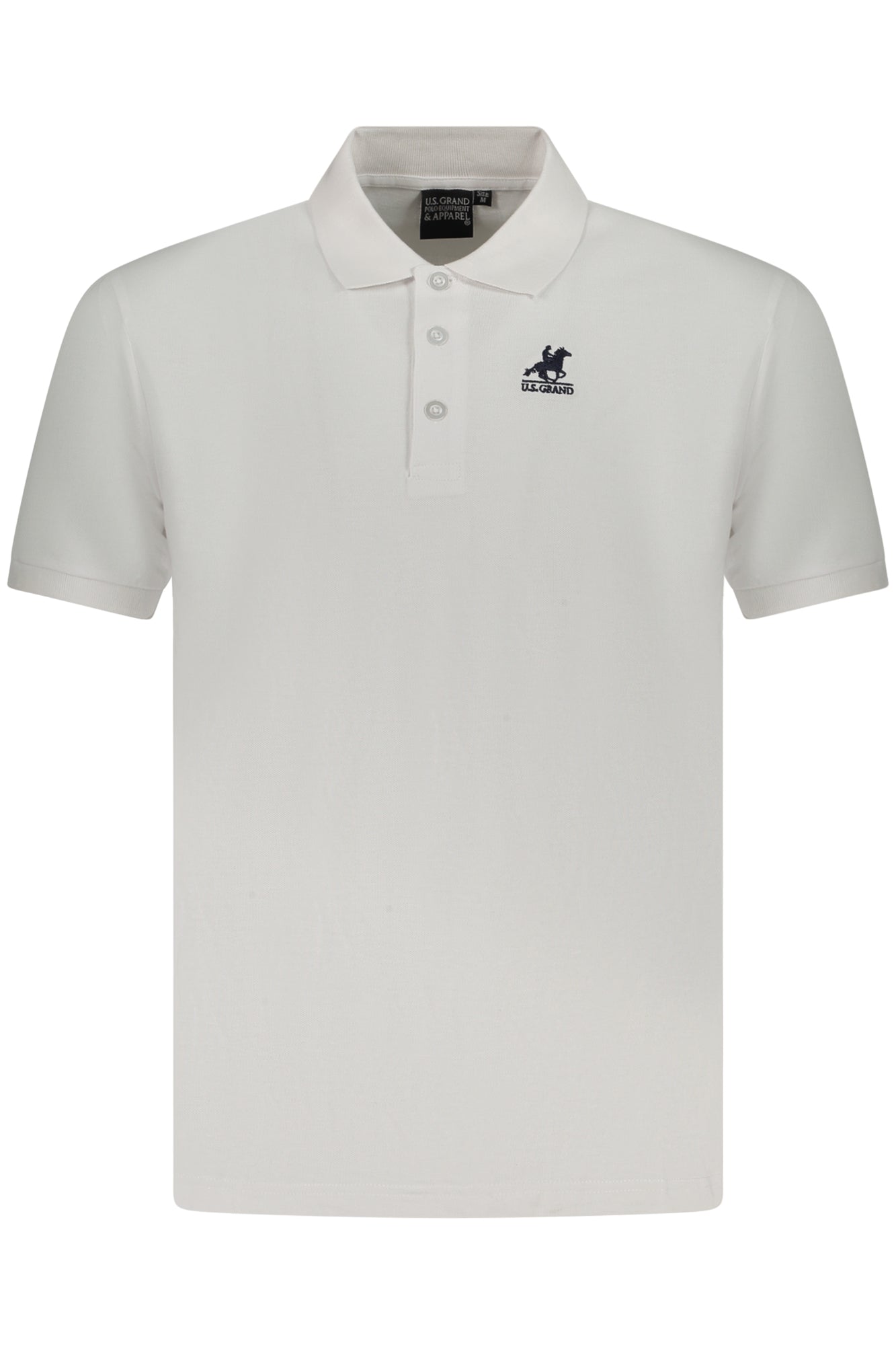 AU02658_BI6BIANC – Herr Kurzarm Poloshirt Weiß mit Stickerei & 3 Knöpfen – Größe: S, M, L, XL, 2XL, 3XL – Farbe: Bianco