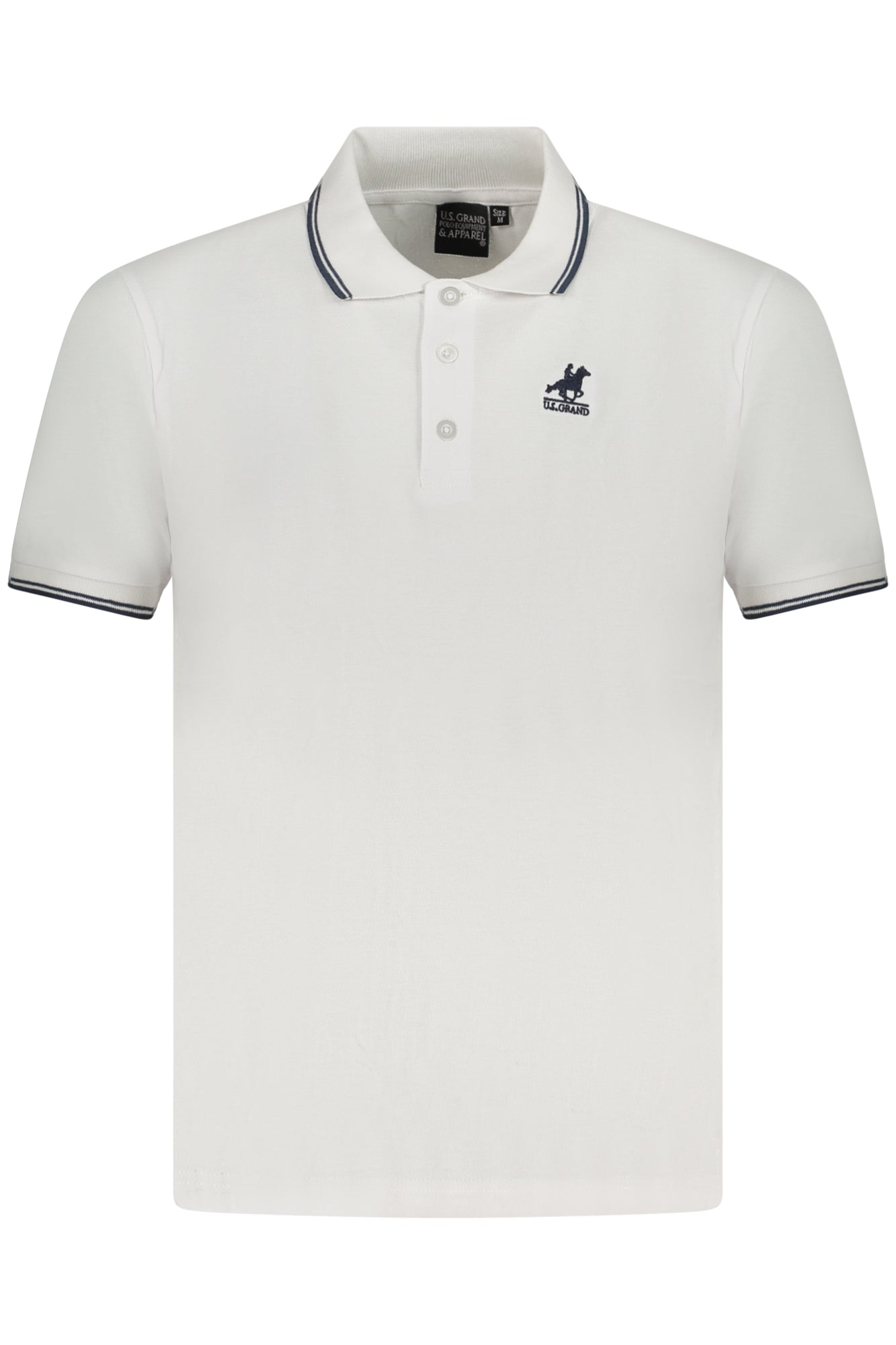 AU02659_BI6BIANC – Elegantes Herren Kurzarm-Poloshirt in Weiß mit Stickerei und Kontrastdetails – Größe: S, M, L, XL, 2XL, 3XL – Farbe: Bianco