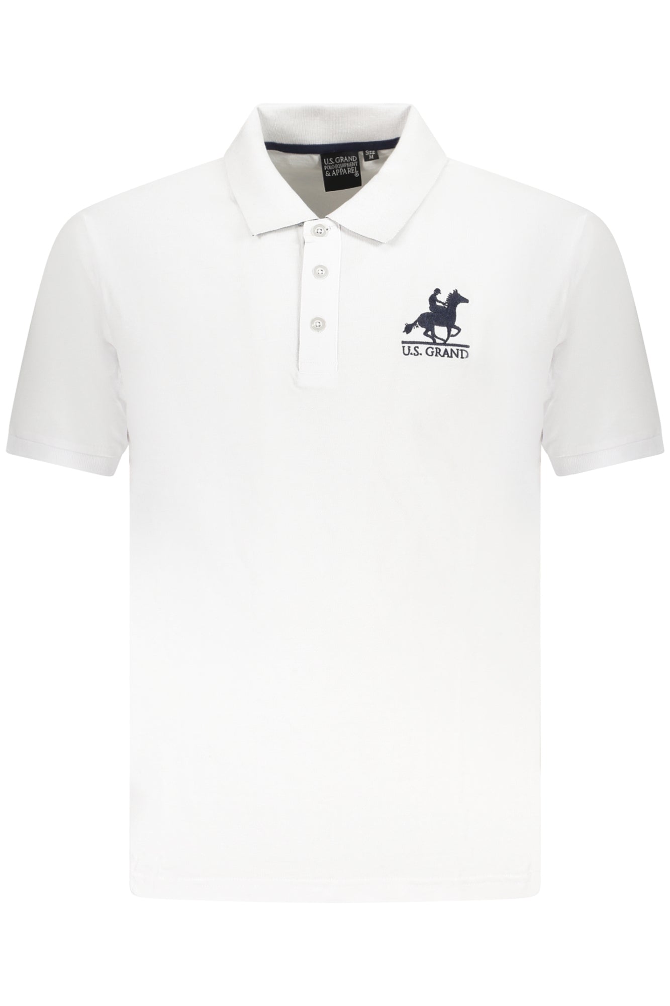 AU02662_BI6BIANC – Herren Kurzarm-Poloshirt Weiß mit Stickerei und 3-Knopf-Design – Größe: S, M, L, XL, 2XL, 3XL – Farbe: Bianco