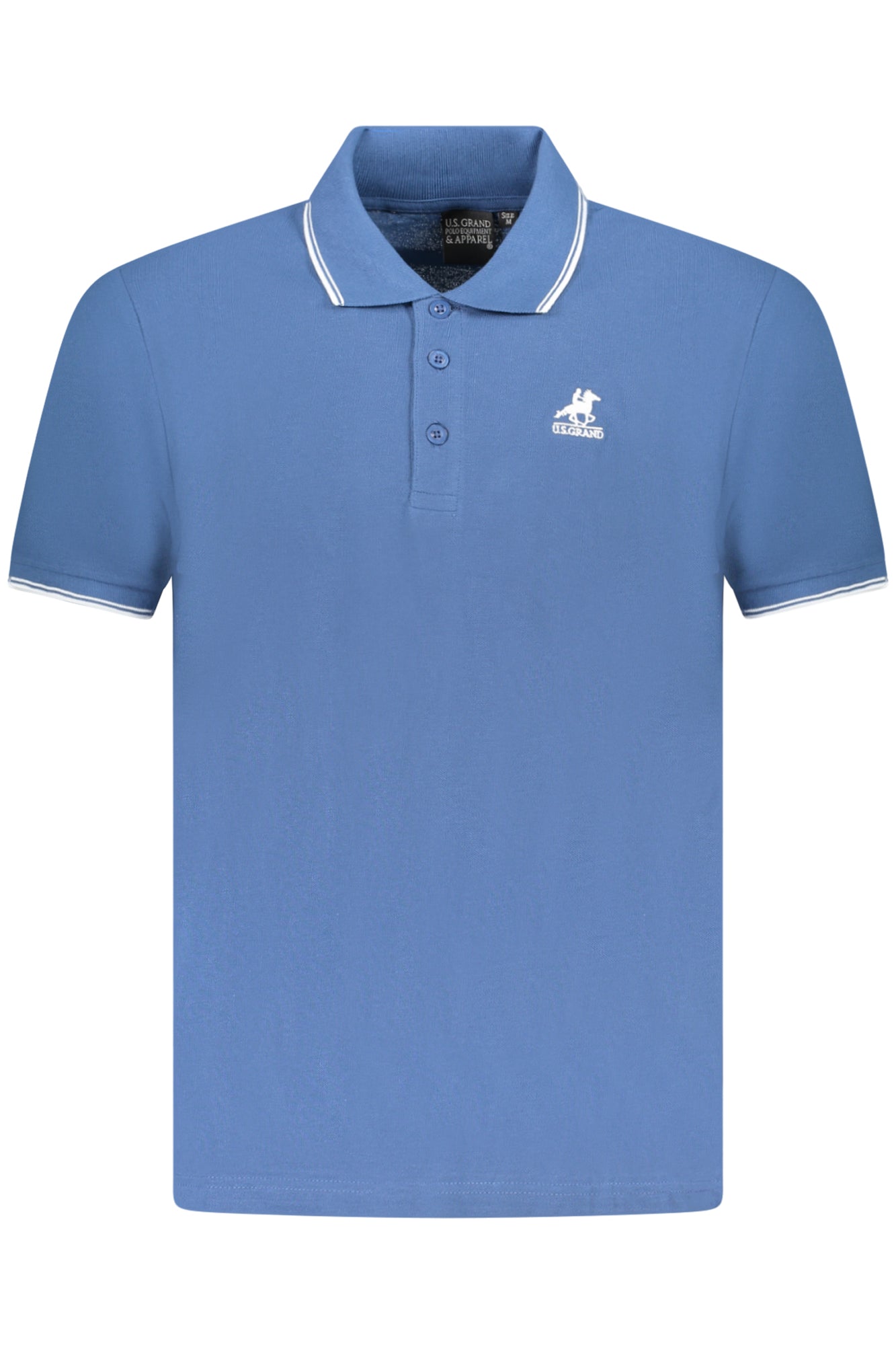 AU02659_BL2JEANS – Elegantes Herren-Poloshirt Blau mit Stickerei und Kontrastdetails – Größe: S, M, L, XL, 2XL, 3XL – Farbe: Blu