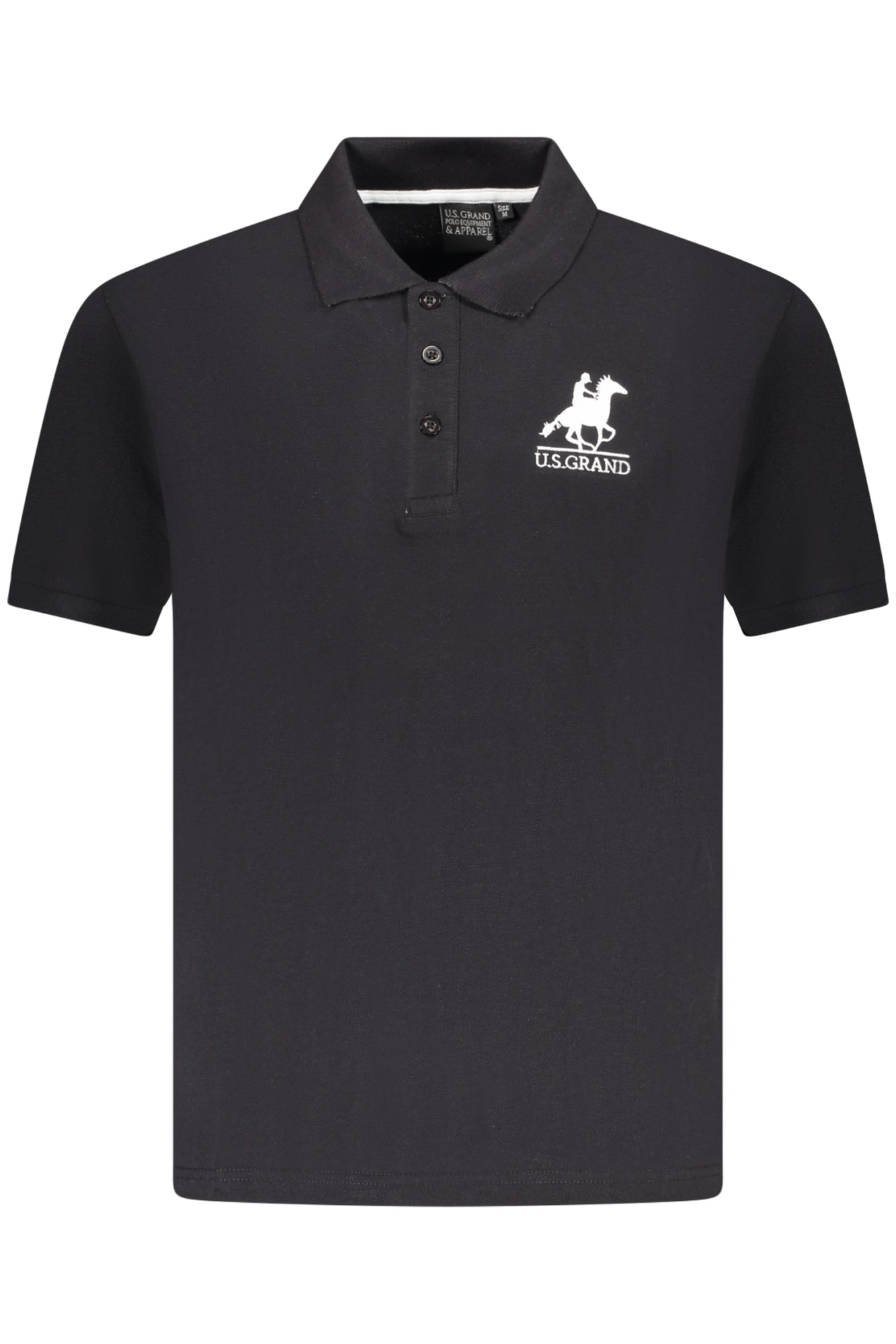 AU02662_NE23NERO – Elegantes Herren Kurzarm-Poloshirt in Schwarz mit Stickerei und Logo – Größe: S, M, L, XL, 2XL, 3XL – Farbe: Nero