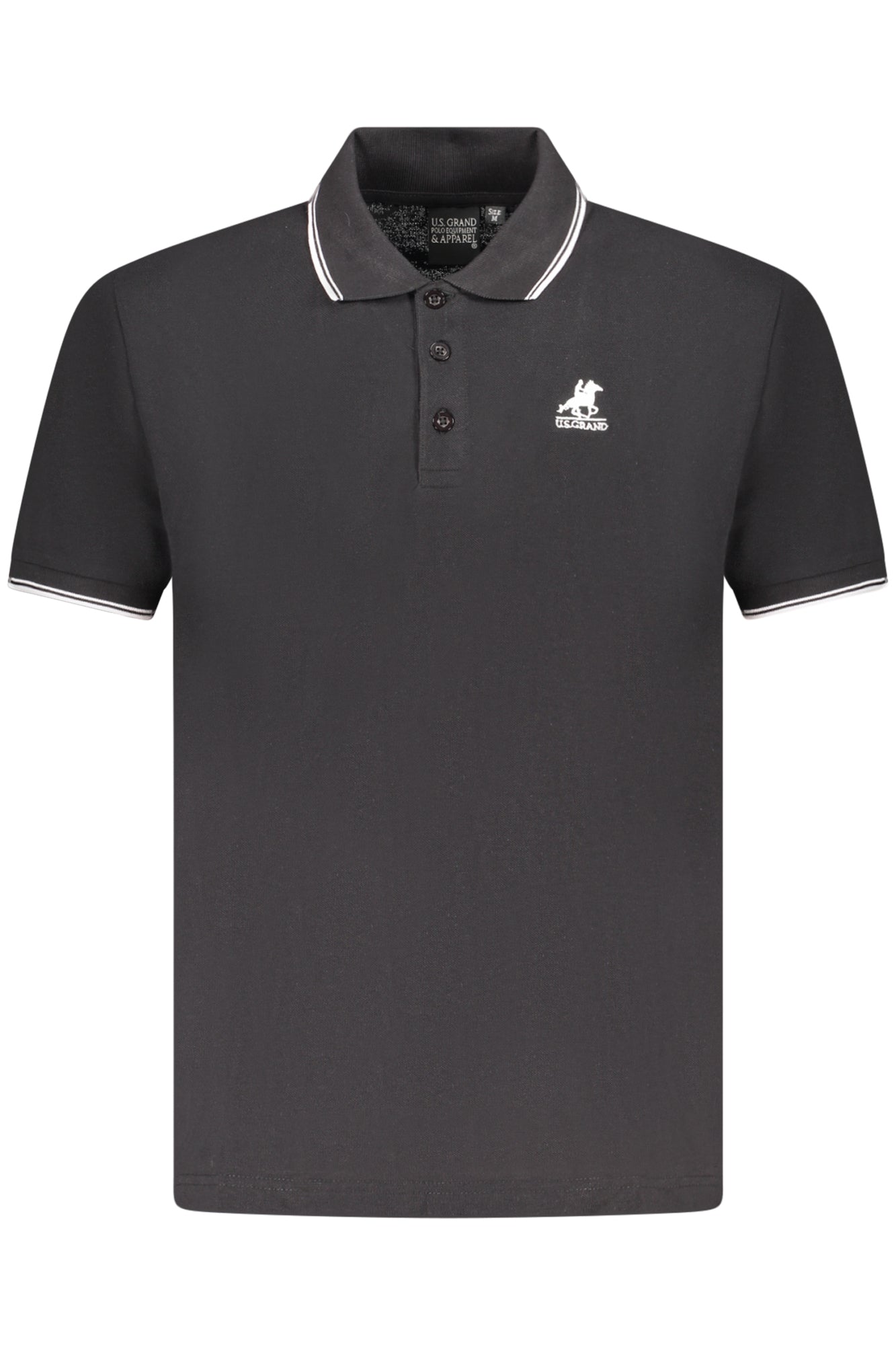 AU02659_NE23NERO – Elegantes Herren Poloshirt Schwarz – Kurzarm mit Stickerei-Details – Größe: S, M, L, XL, 2XL, 3XL – Farbe: Nero