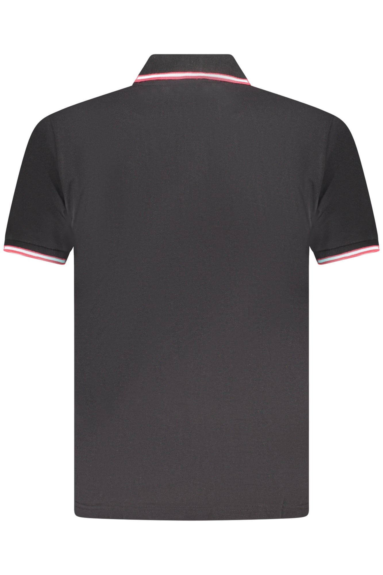 AU02660_NE23NERO – Elegantes Schwarzes Herren Poloshirt mit Kontrastdetails und Stickerei – Größe: S, M, L, XL, 2XL, 3XL – Farbe: Nero