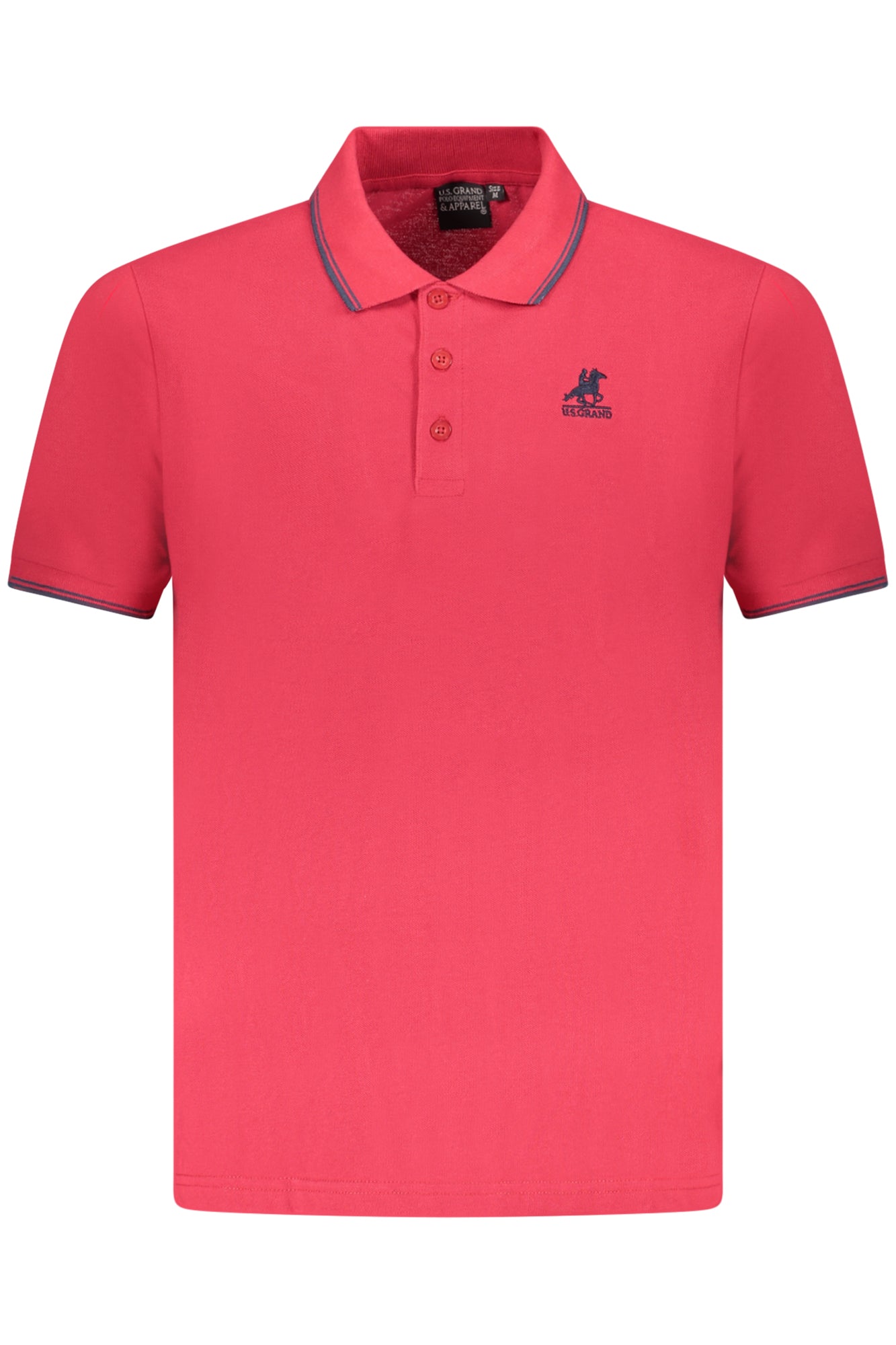 AU02659_RO8ROSSO – Herren Polohemd Rot mit Stickerei und Kontrastdetails - Kurzarm – Größe: S, M, L, XL, 2XL, 3XL – Farbe: Rosso