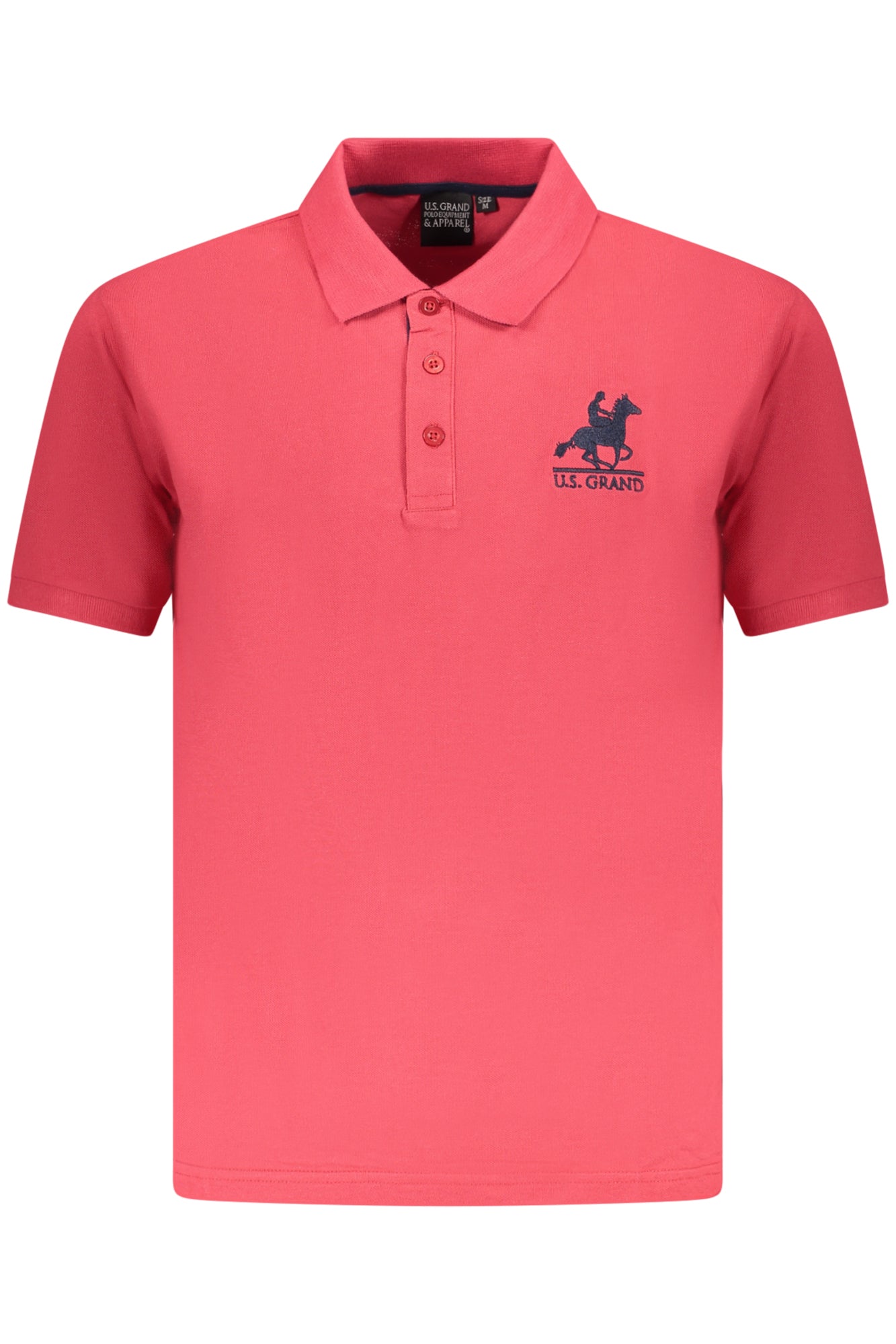 AU02662_RO8ROSSO – Elegantes rotes Poloshirt für Herren mit Stickerei - Kurzarm, 3 Knöpfe – Größe: S, M, XL, 2XL, 3XL, L – Farbe: Rosso
