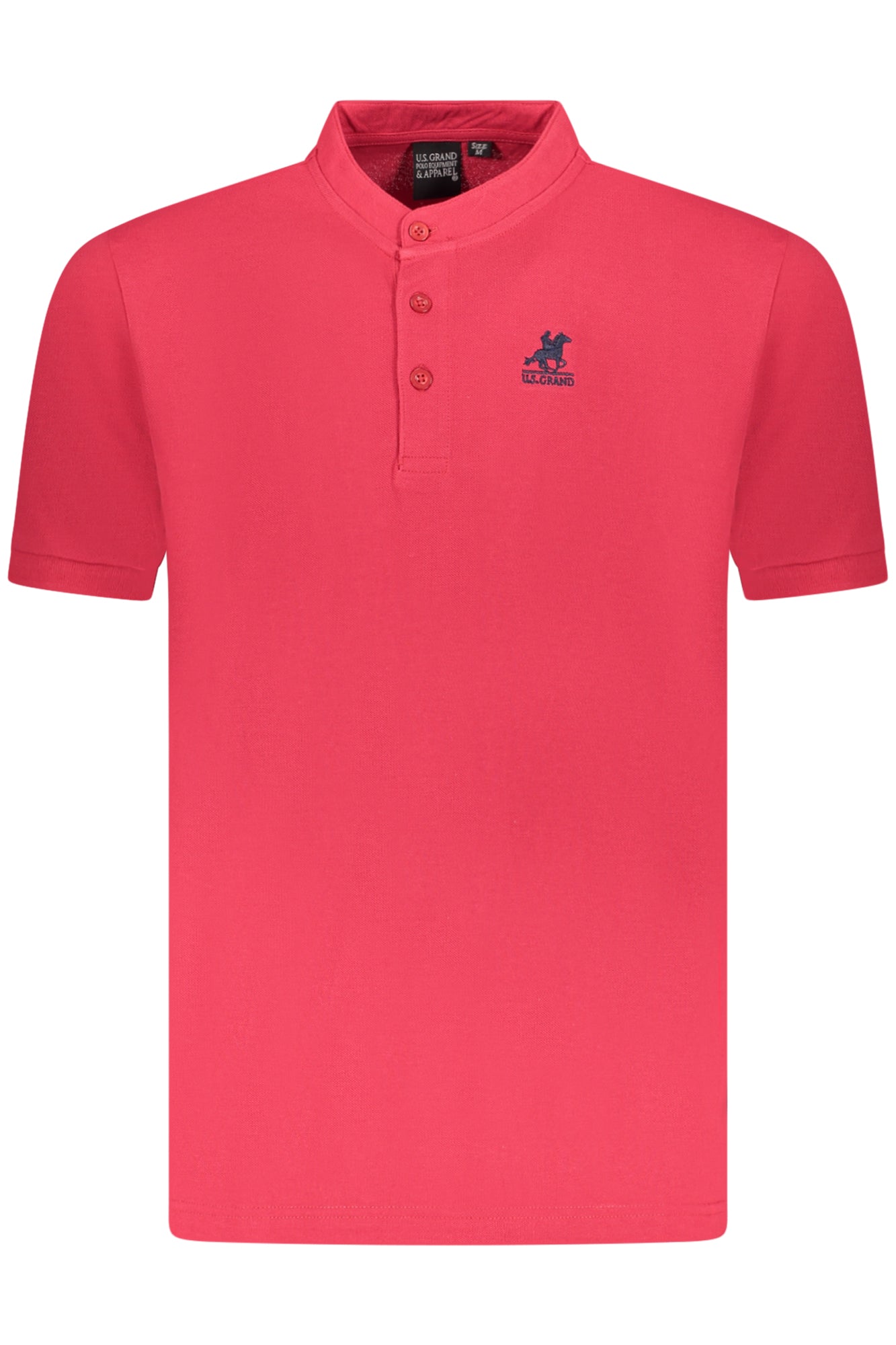 AU02661_RO8ROSSO – Stylishes Herren Kurzarm-Poloshirt in Rot mit Stehkragen & Stickerei – Größe: S, M, L, XL, 2XL, 3XL – Farbe: Rosso