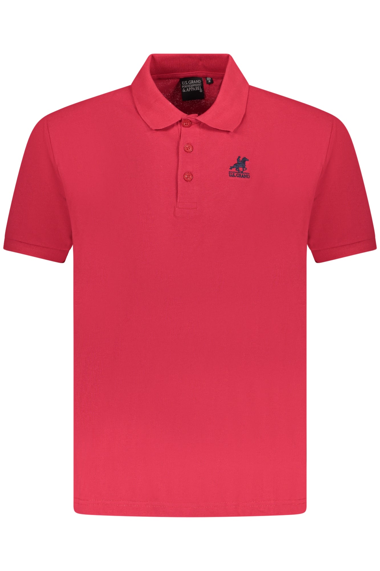 AU02658_RO8ROSSO – Herren Kurzarm-Polohemd Rot mit Stickerei und 3 Knöpfen – Größe: S, M, L, XL, 2XL, 3XL – Farbe: Rosso