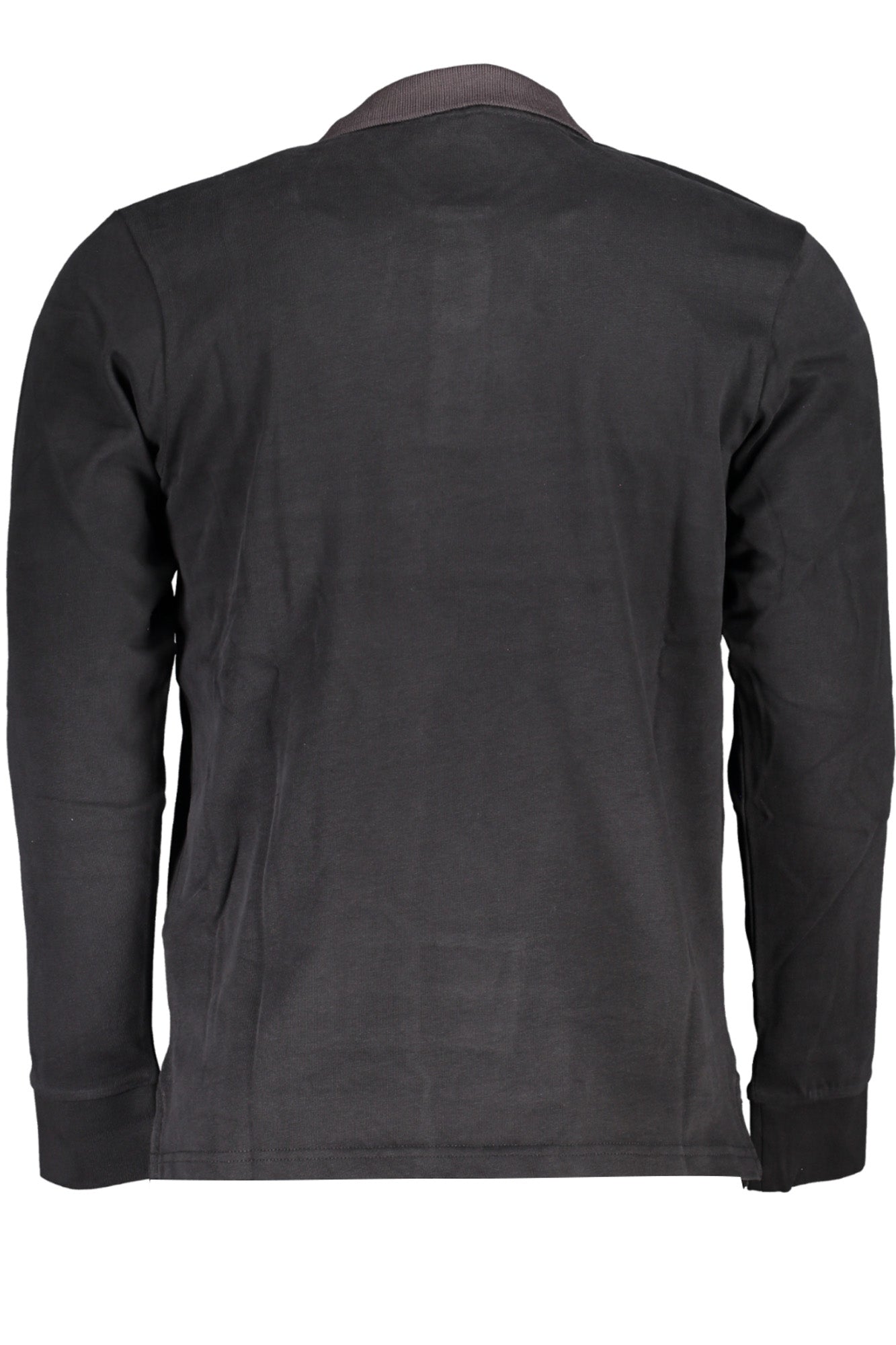 USP878_NENERO – Elegantes Langarm-Poloshirt für Herren in Schwarz mit Kontrastelementen – Größe: M, L, XL, 2XL, 3XL – Farbe: Nero