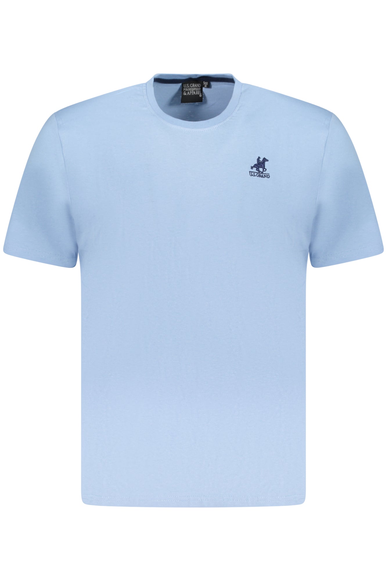 AU02643_AZ4CIELO – Herren Kurzarm T-Shirt in Hellblau mit Rundhals und Logo-Stickerei – Größe: S, M, L, XL, 2XL, 3XL – Farbe: Azzurro