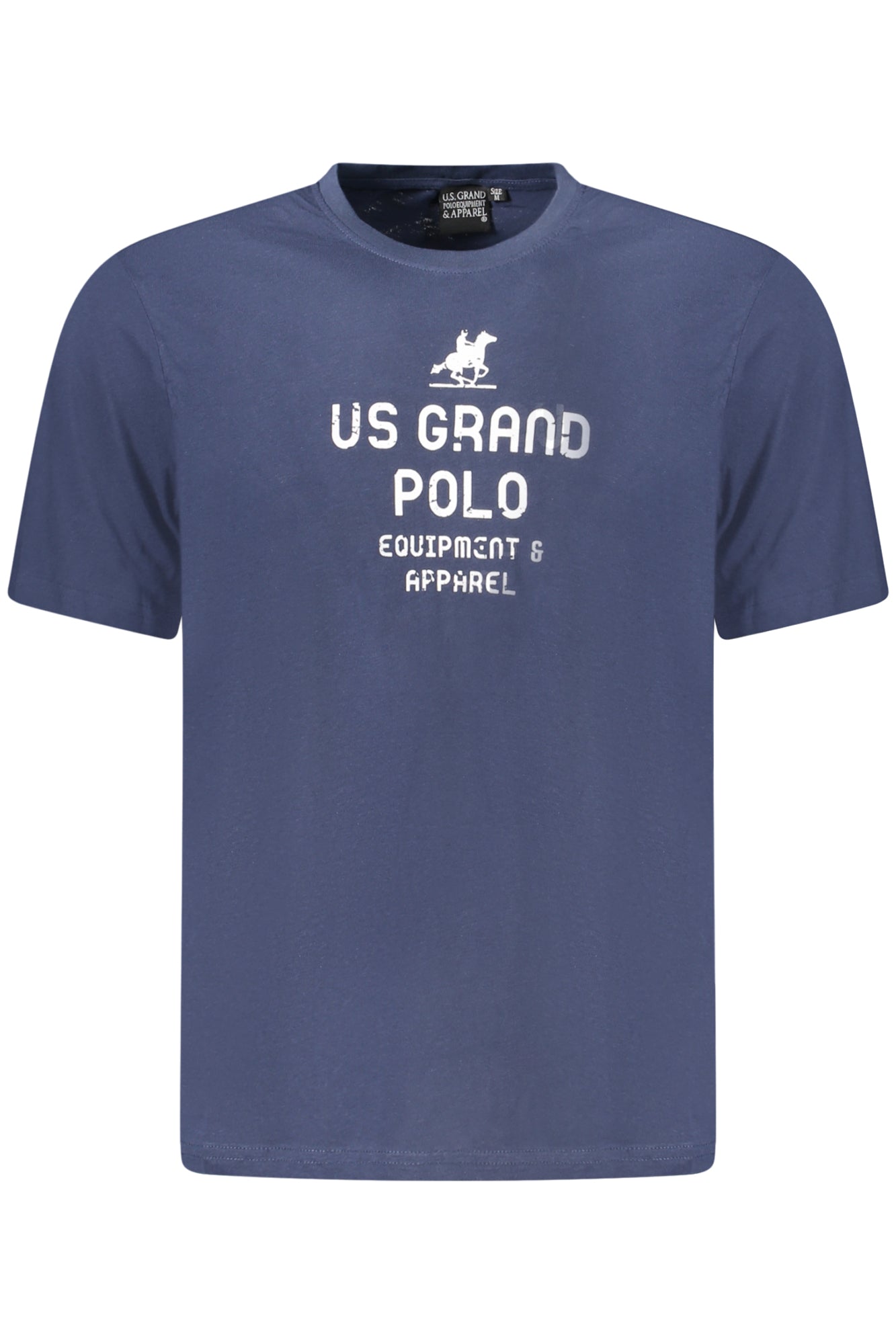 AU02648_BL1NAVY – Herren Kurzarm T-Shirt Blau mit Logo Print und Rundhals Design – Größe: S, M, L, XL, 2XL, 3XL – Farbe: Blu