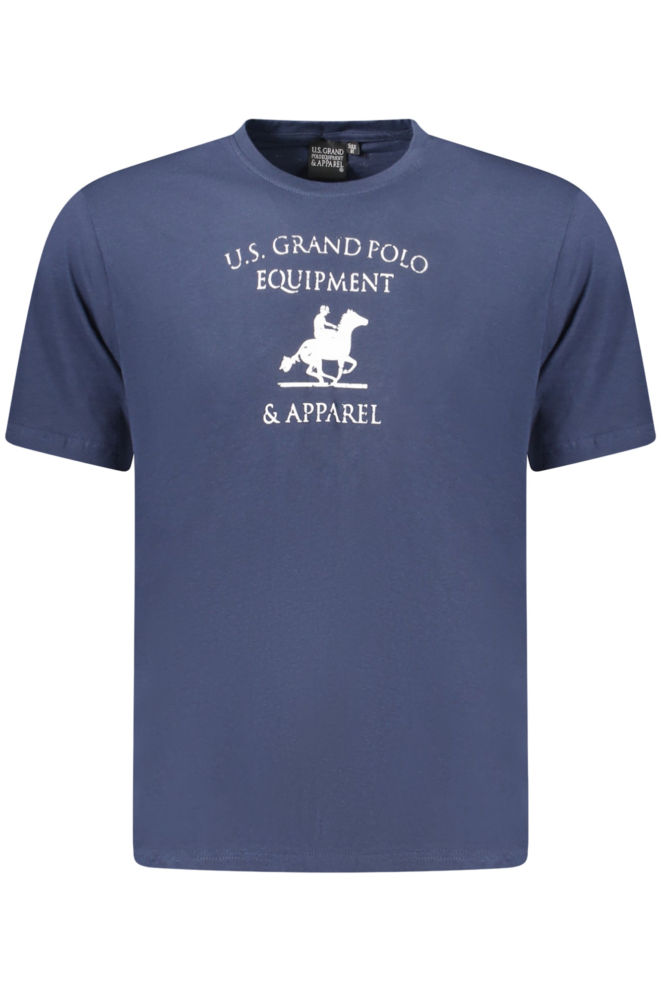 AU02649_BL1NAVY – Herren Kurzarm T-Shirt Blau mit Rundhals und Logo-Aufdruck – Größe: S, M, L, XL, 2XL, 3XL – Farbe: Blu