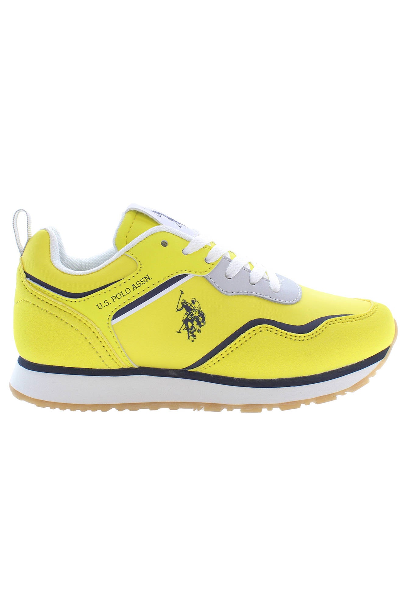 NOBIK010K3NH1_GIALLO_YEL-DBL03 – Stylischer gelber Kindersportschuh mit Schnürsenkeln zum Top-Preis – Größe: 27, 28, 29, 30, 31, 32, 33, 34, 35, 37, 38, 39 – Farbe: Giallo