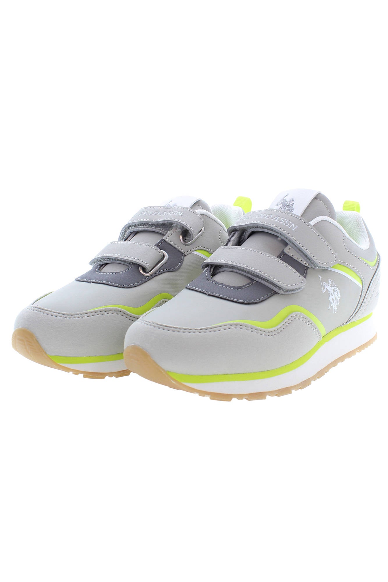 NOBIK009K3NH1_GRIGIO_LGR-LGE02 – Günstiger Sportschuh für Kinder in Grau mit Klettverschluss und Details – Größe: 27, 28, 29, 30, 31, 32, 33, 34 – Farbe: Grigio