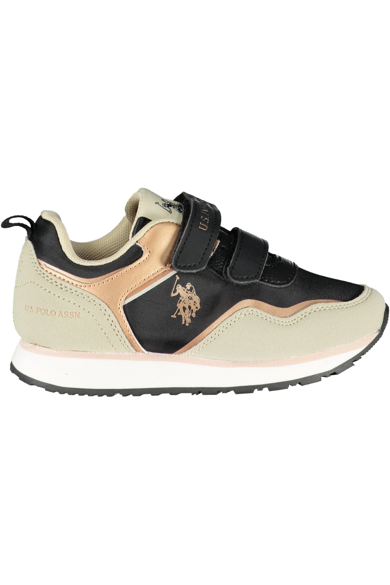 NOBIK009KCNH3_NEBLKBEI01 – Kinder Sportschuh Schwarz mit Klettverschluss und Kontrastdetails – Größe: 27, 28, 29, 30, 31, 32, 33, 34 – Farbe: Nero