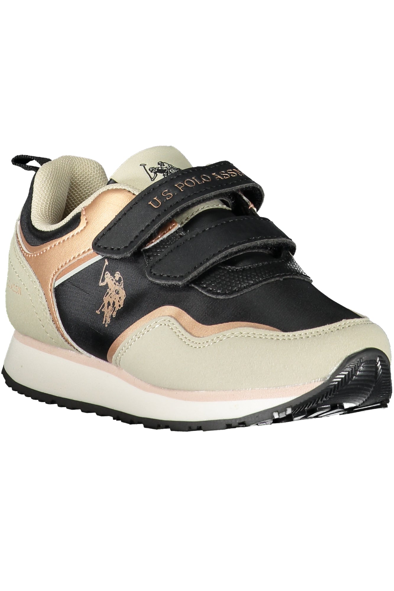 NOBIK009KCNH3_NEBLKBEI01 – Kinder Sportschuh Schwarz mit Klettverschluss und Kontrastdetails – Größe: 27, 28, 29, 30, 31, 32, 33, 34 – Farbe: Nero