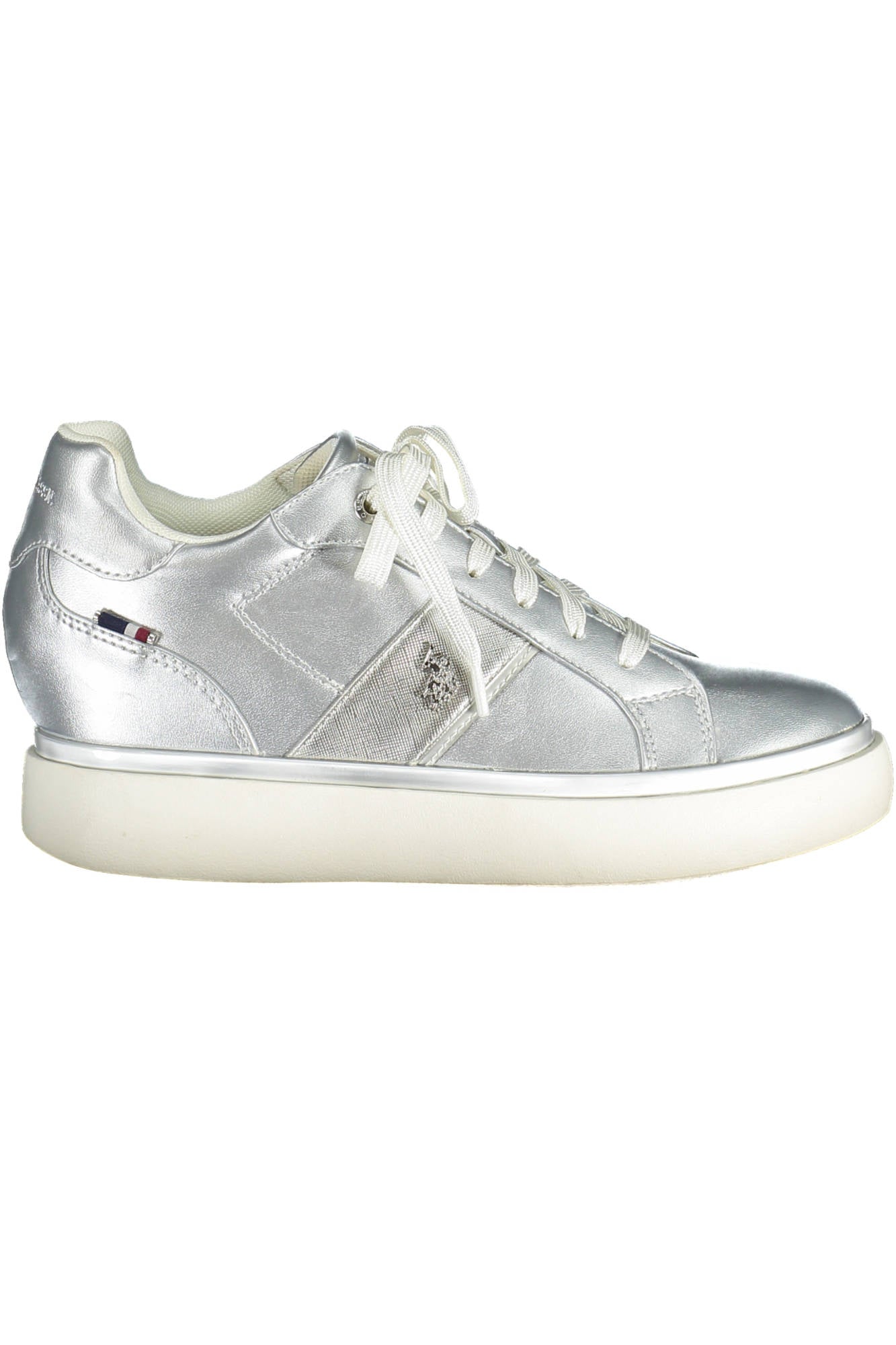 ANGIE001WAY2_ARGENTO_SIL – Sportlicher Damenschuh in Silber mit Kontrastdetails und Schnürung – Größe: 35, 36, 37, 38, 39, 40, 41 – Farbe: Argento