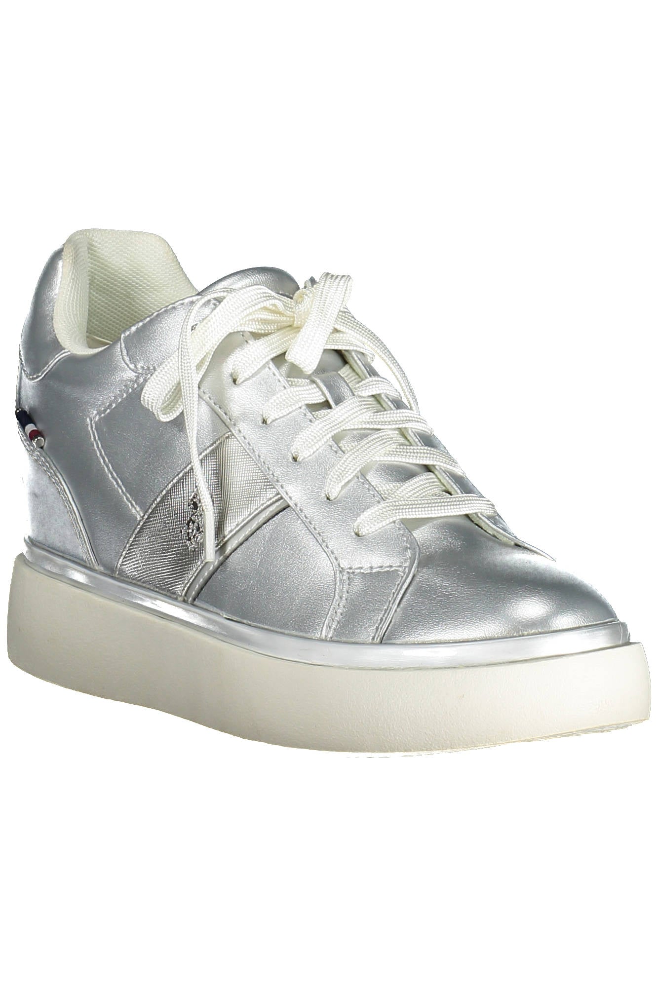 ANGIE001WAY2_ARGENTO_SIL – Sportlicher Damenschuh in Silber mit Kontrastdetails und Schnürung – Größe: 35, 36, 37, 38, 39, 40, 41 – Farbe: Argento