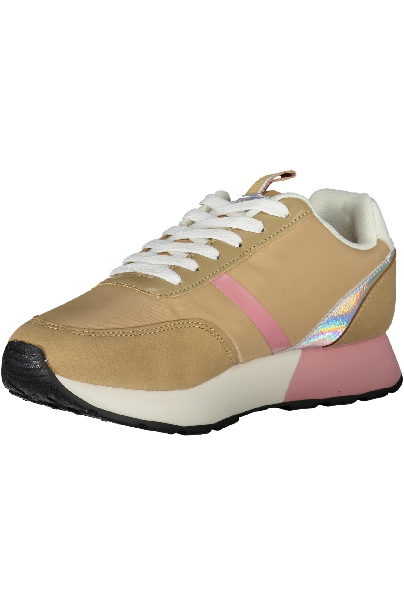KITTY001WCNH1F_BEBEI – Beige Damen-Sportschuhe mit Kontrastdetails und Schnürsenkeln – Größe: 36, 39 – Farbe: Beige