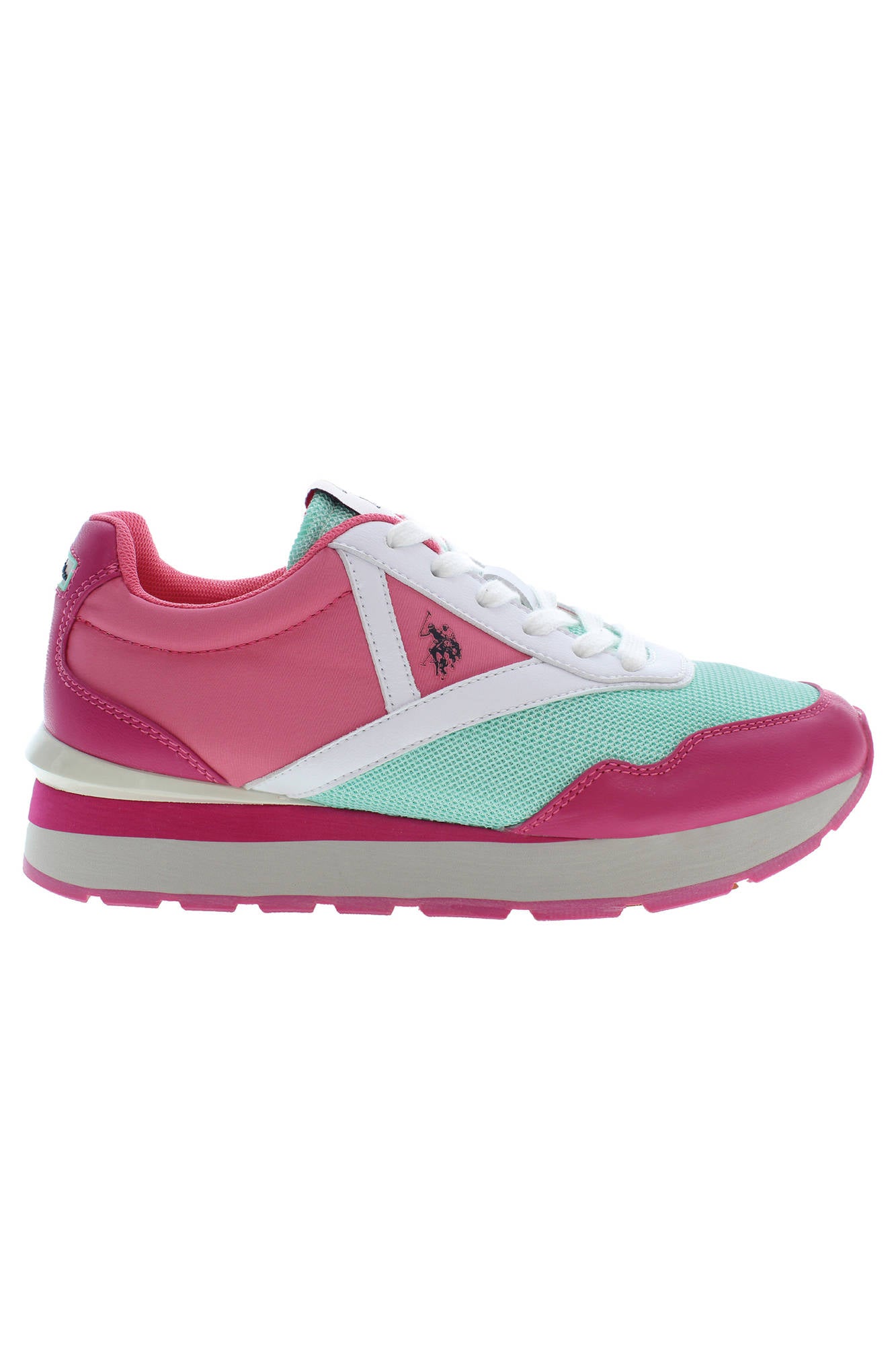 TABY001W3TY1_ROSA_FUX-GRE01 – Preiswerter rosa Damensneaker mit Kontrastdetails & Schnürsenkeln – Größe: 35, 36, 37, 38, 39, 40, 41 – Farbe: Rosa