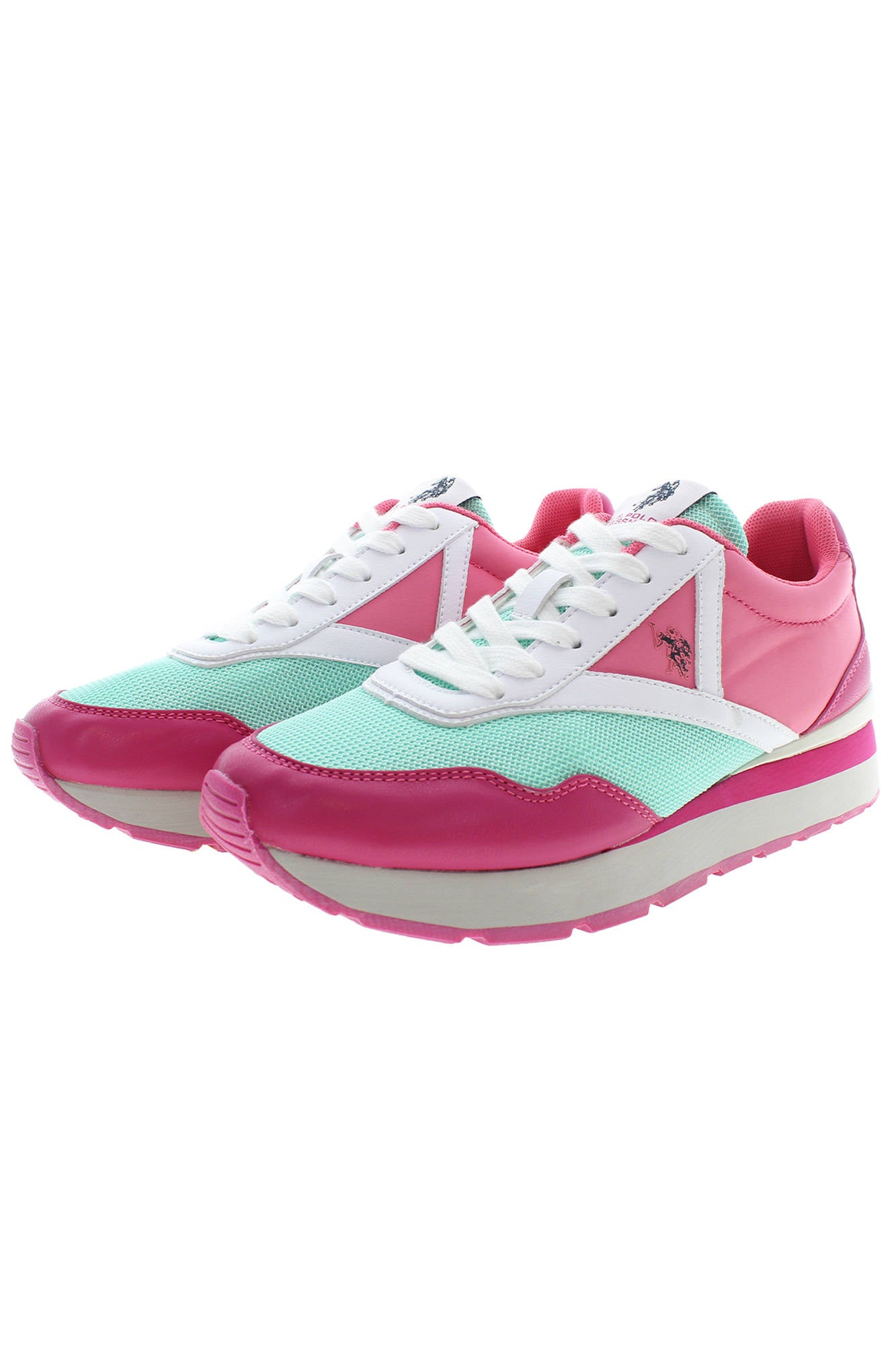 TABY001W3TY1_ROSA_FUX-GRE01 – Preiswerter rosa Damensneaker mit Kontrastdetails & Schnürsenkeln – Größe: 35, 36, 37, 38, 39, 40, 41 – Farbe: Rosa