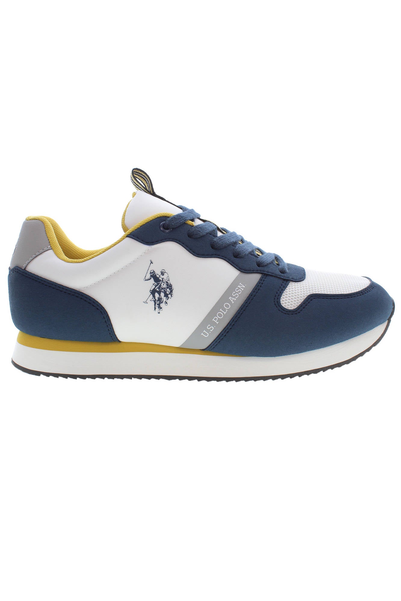 NOBIL009M3TH1_BLU_WHI-BLU01 – Hochwertiger blauer Herrensportschuh mit Kontrastdetails & Logo – Größe: 42, 43, 44, 45 – Farbe: Blu