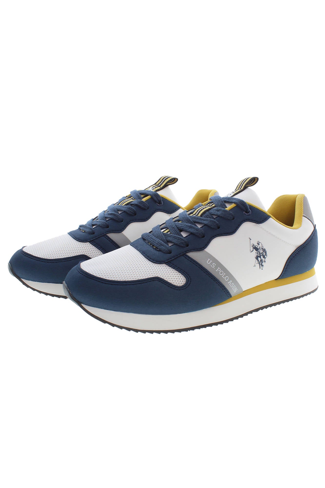 NOBIL009M3TH1_BLU_WHI-BLU01 – Hochwertiger blauer Herrensportschuh mit Kontrastdetails & Logo – Größe: 42, 43, 44, 45 – Farbe: Blu