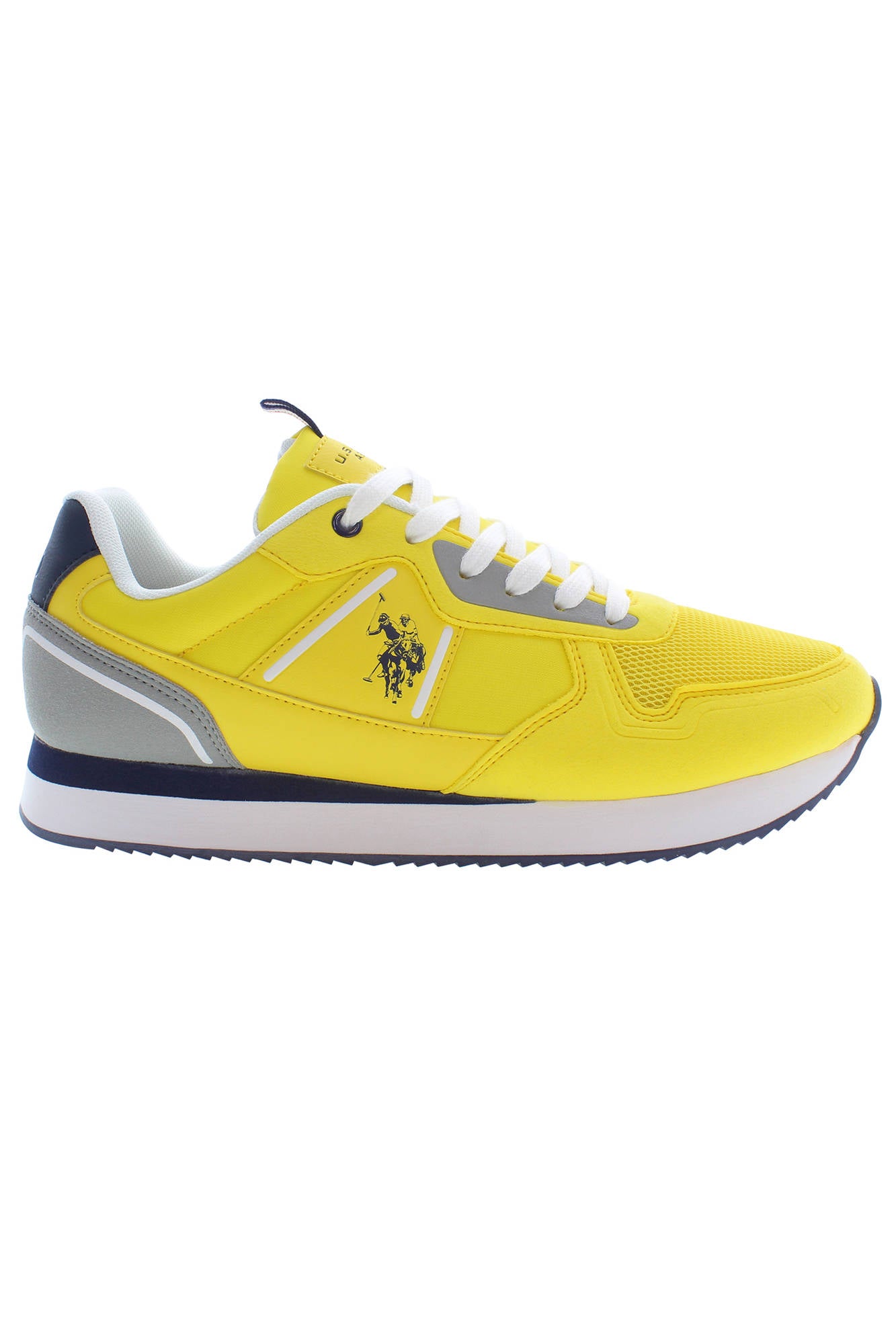 NOBIL004M3HT3_GIALLO_YEL – Günstige Gelbe Herren-Sportschuhe mit Kontrastdetails und Schnürsenkeln – Größe: 44, 45 – Farbe: Giallo