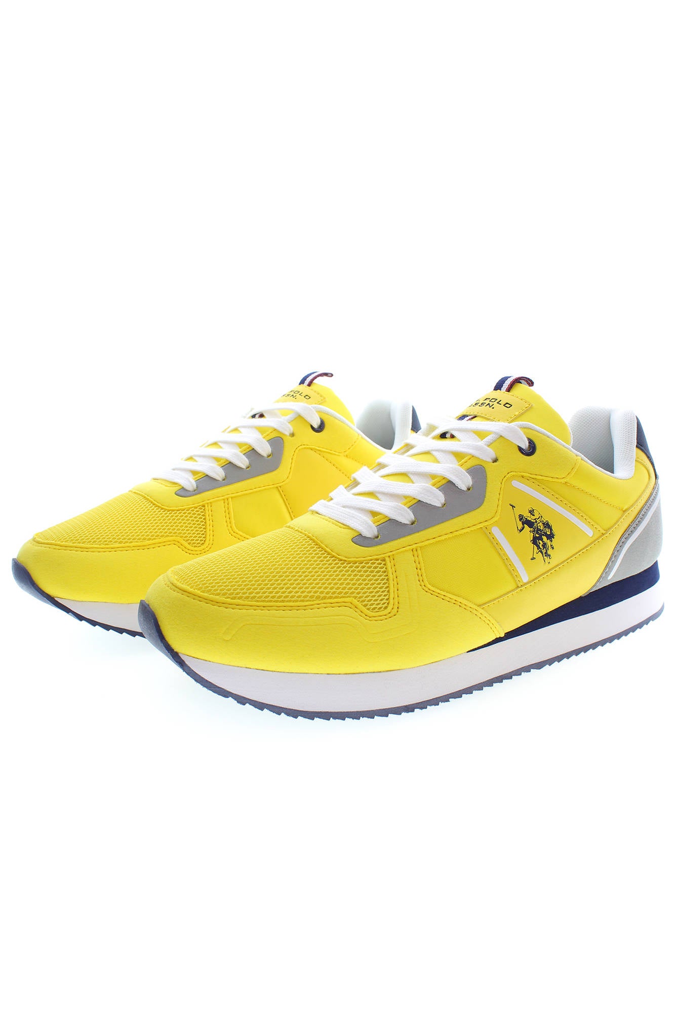 NOBIL004M3HT3_GIALLO_YEL – Günstige Gelbe Herren-Sportschuhe mit Kontrastdetails und Schnürsenkeln – Größe: 44, 45 – Farbe: Giallo