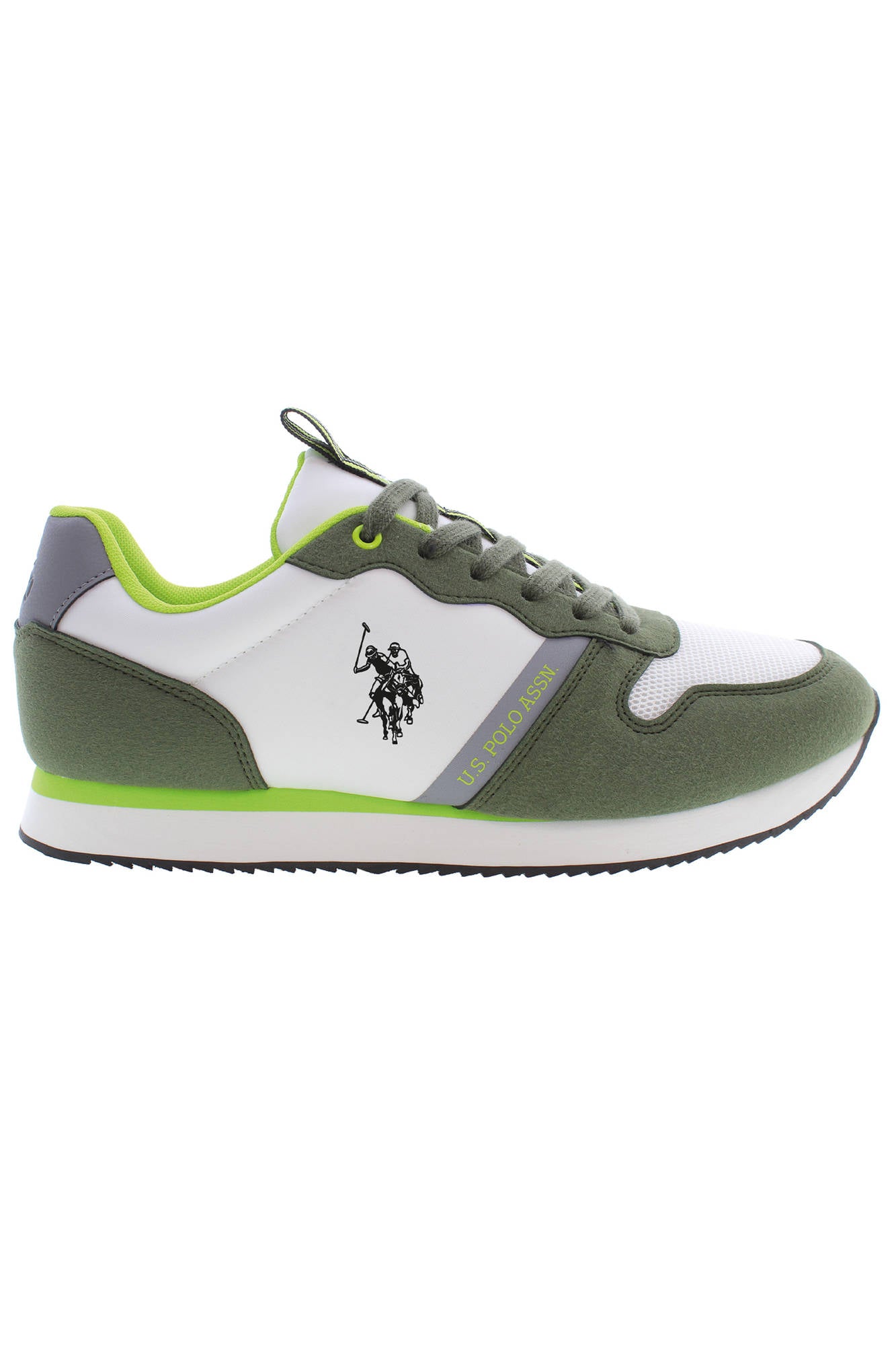 NOBIL009M3TH1_VERDE_OLI-WHI01 – Grüne Herrensportschuhe mit Kontrastdetails im besten Preis entdecken – Größe: 41, 42, 43, 44, 45 – Farbe: Verde