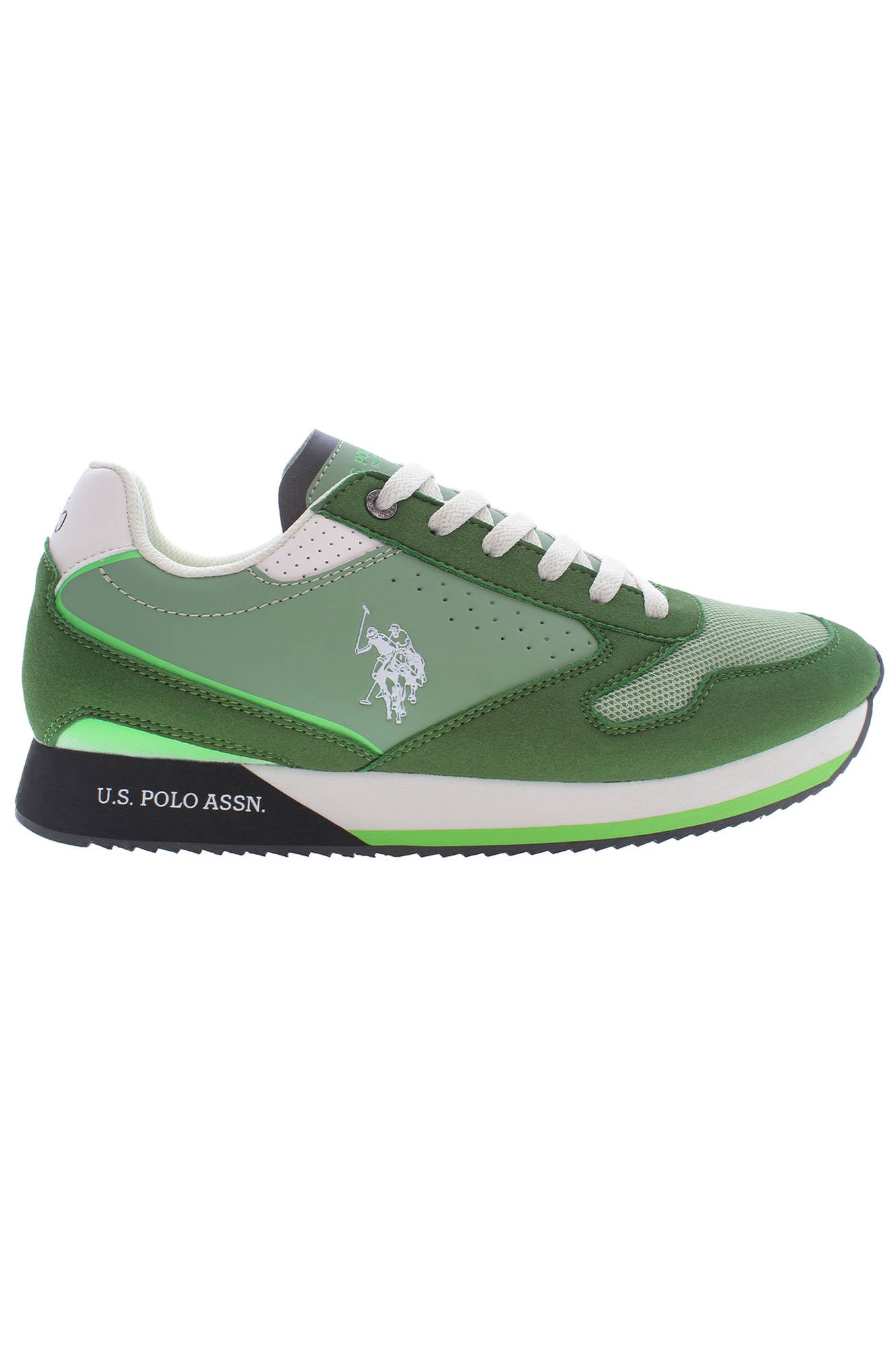NOBIL003M3HY4_VERDE_DGE-LGE01 – Bester Preis: Grüner Herrensportschuh mit Kontrastdetails & Logo – Größe: 44, 45 – Farbe: Verde
