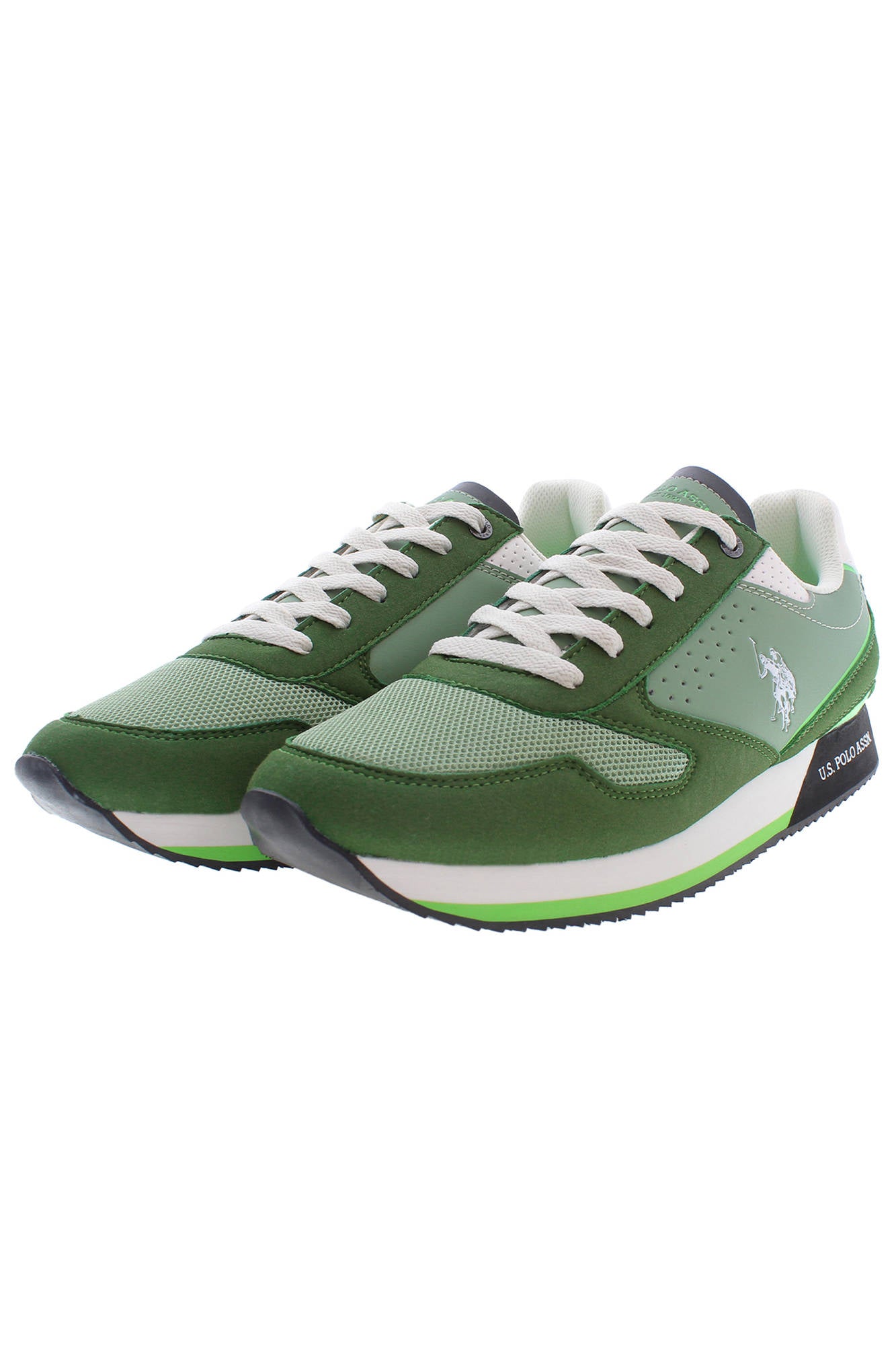 NOBIL003M3HY4_VERDE_DGE-LGE01 – Bester Preis: Grüner Herrensportschuh mit Kontrastdetails & Logo – Größe: 44, 45 – Farbe: Verde