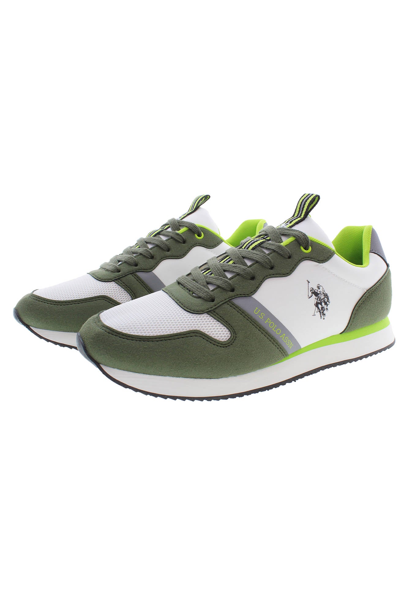 NOBIL009M3TH1_VERDE_OLI-WHI01 – Grüne Herrensportschuhe mit Kontrastdetails im besten Preis entdecken – Größe: 41, 42, 43, 44, 45 – Farbe: Verde