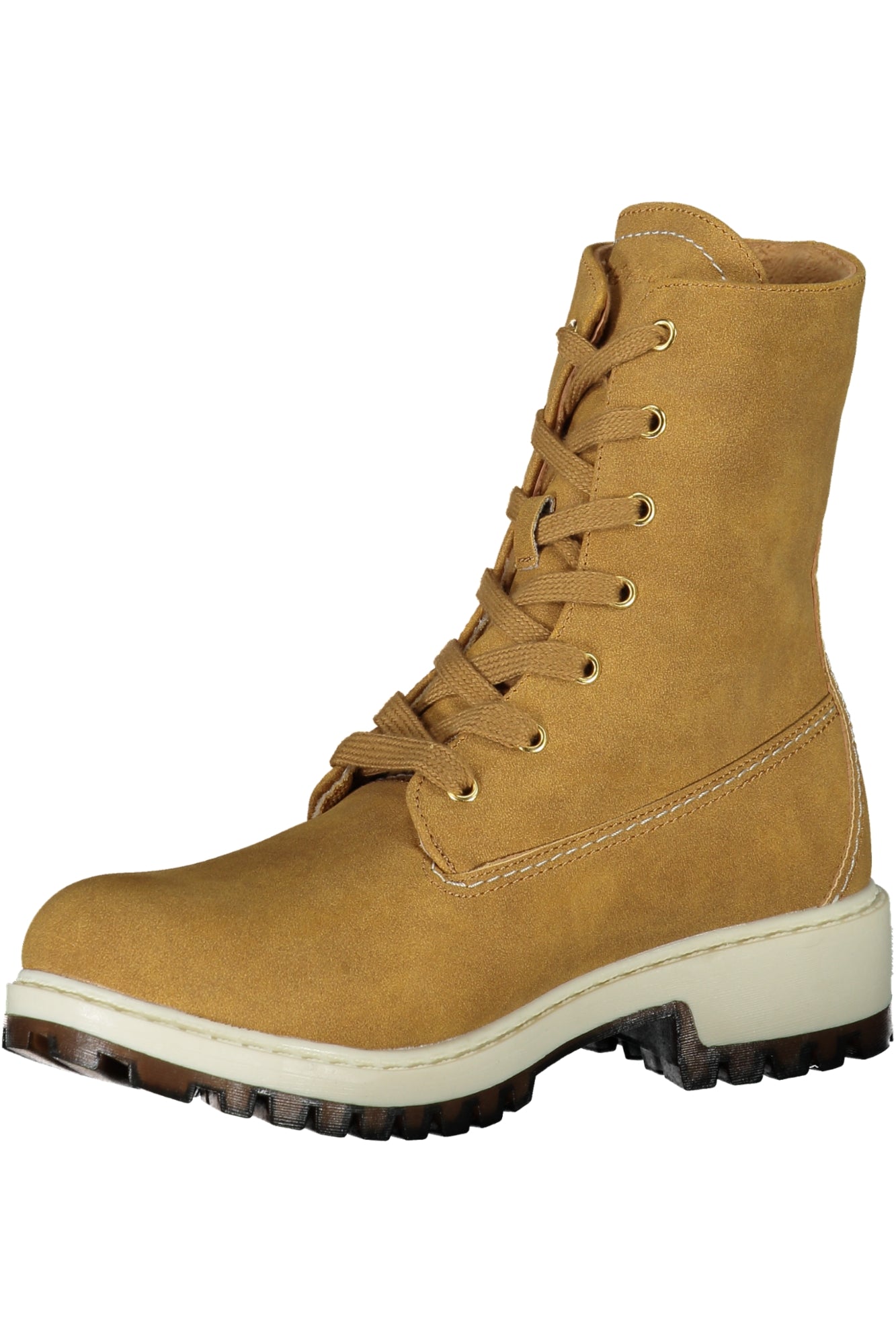 DERTBY001WCU1F_MABRW004 – Damen-Stiefeletten in Braun: Schnürstiefel, gefüttert, Kontrastdesign – Größe: 35, 36, 37, 38, 39, 40, 41 – Farbe: Marrone