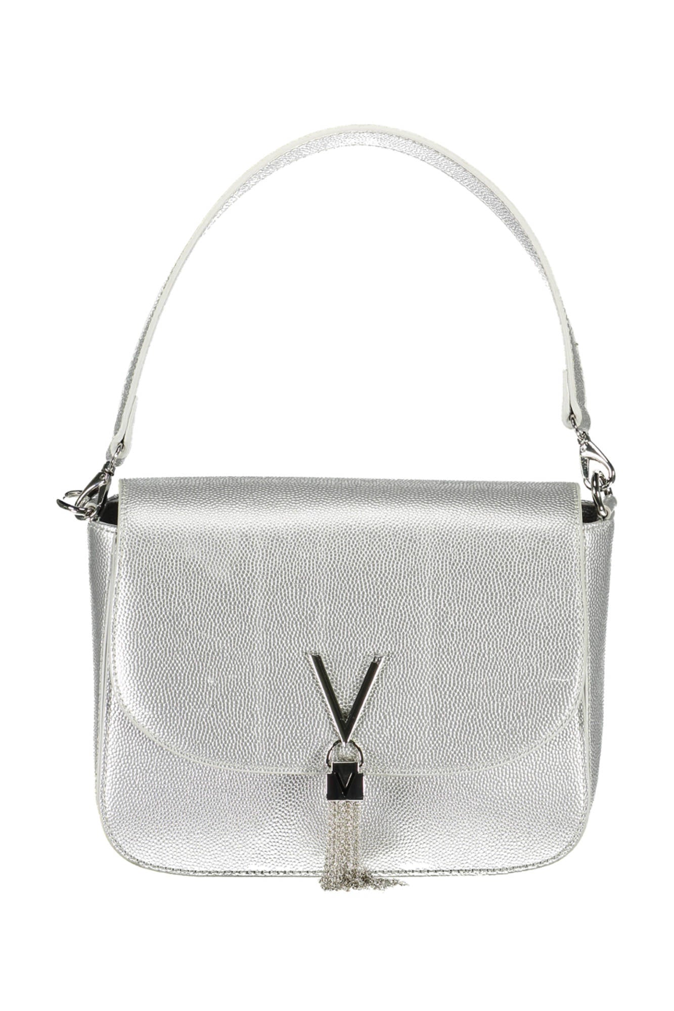 VBS1R404G-DIVINA_ARGENTO_ARGENTO – Elegante Damenschultertasche Silber - Abnehmbarer Riemen & Detail – Größe: UNI – Farbe: Argento