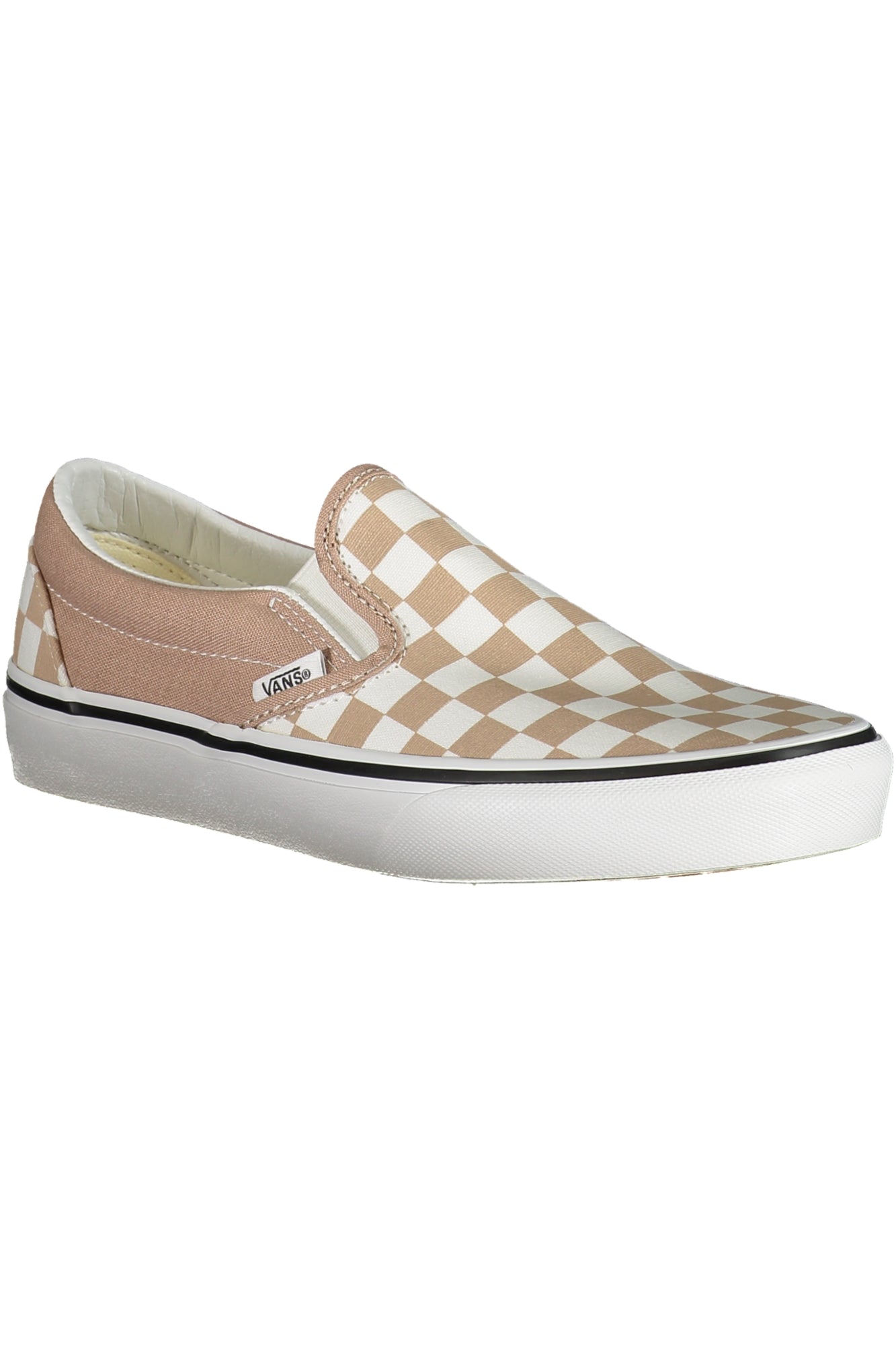 VN000D6YF_BEE2V – Beiger Damen-Sportschuh mit Gummizug und Karomuster - Stilvoller Slip-On – Größe: 36, 37, 38, 39, 40 – Farbe: Beige