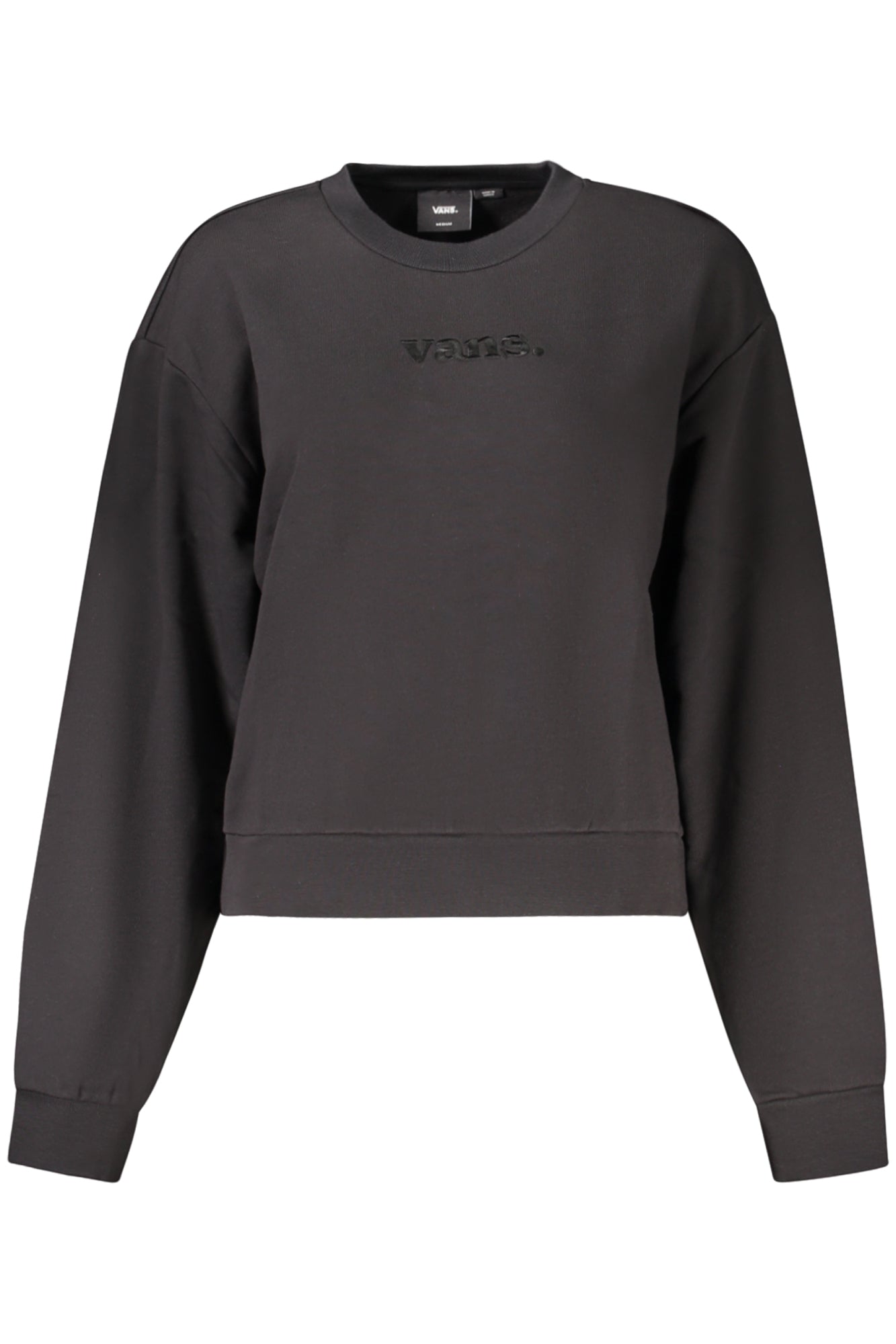 VN000RAM_NEBLK – Schwarzes Damen-Sweatshirt: Langarm, Rundhals, Stickerei-Detail – Größe: XS, S, M, L – Farbe: Nero