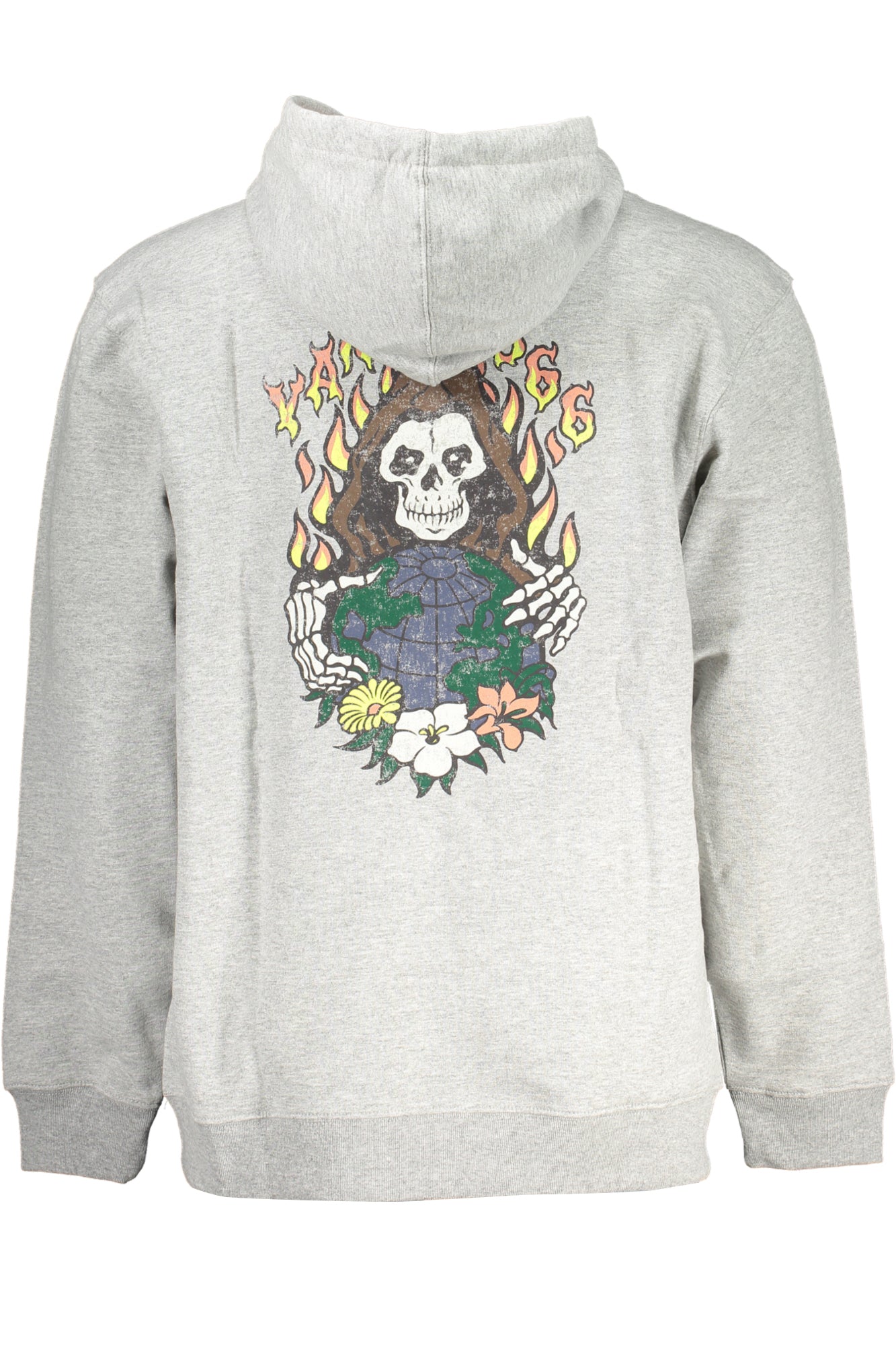 VN000AHC_GRD76 – Grauer Herren Kapuzenpullover ohne Reißverschluss mit Druck und Logo – Größe: S, M, L, XL – Farbe: Grigio