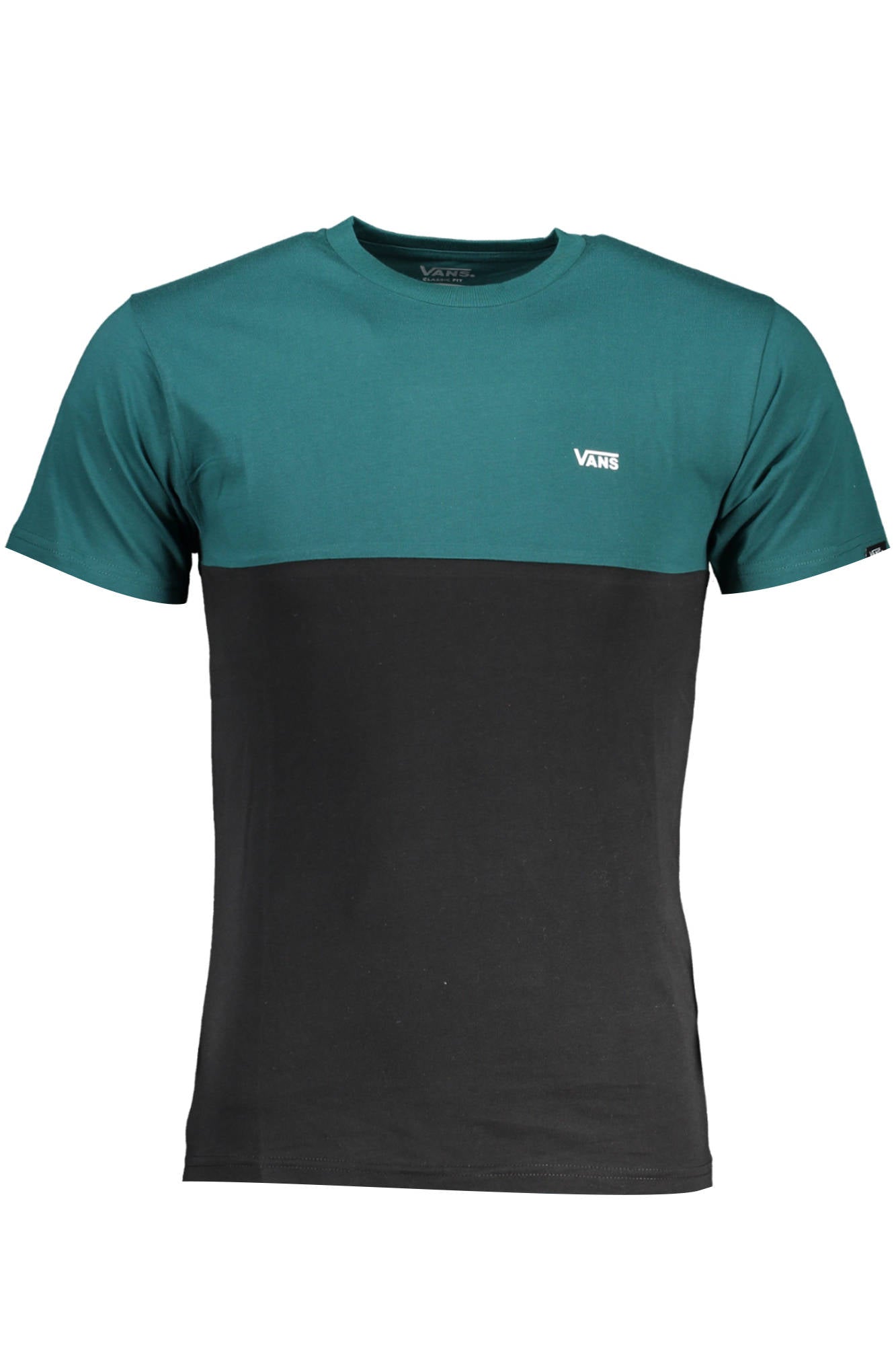 VN0A3CZD_VERDE_EHU – Grünes Herren Kurzarm T-Shirt mit Print und Kontrastdetails – Größe: XS, S – Farbe: Verde