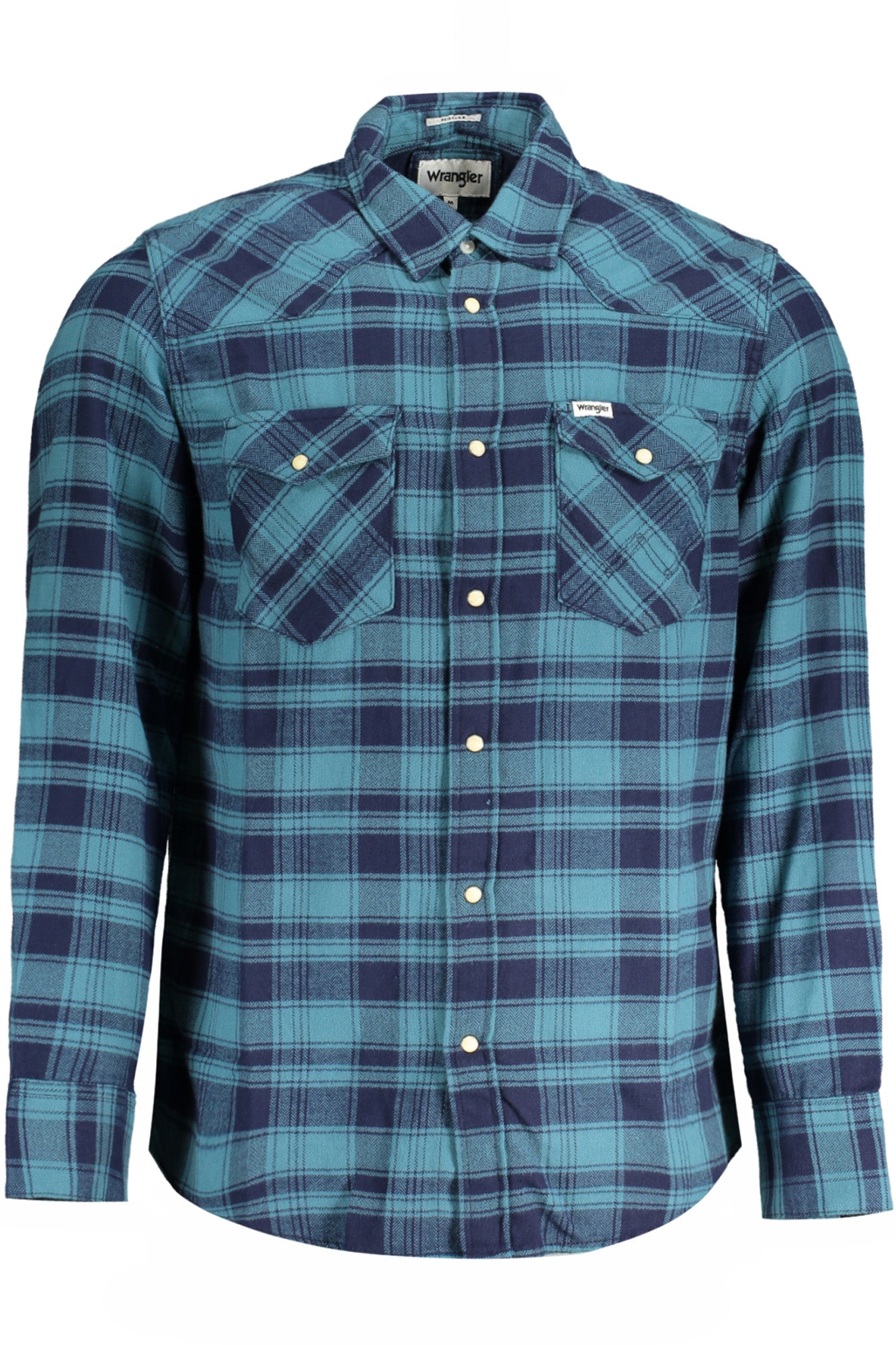 112356_BL767STO – Herren Flanellhemd Blau Kariert | Western Style mit Druckknöpfen – Größe: S, M, L, XL, 2XL – Farbe: Blu