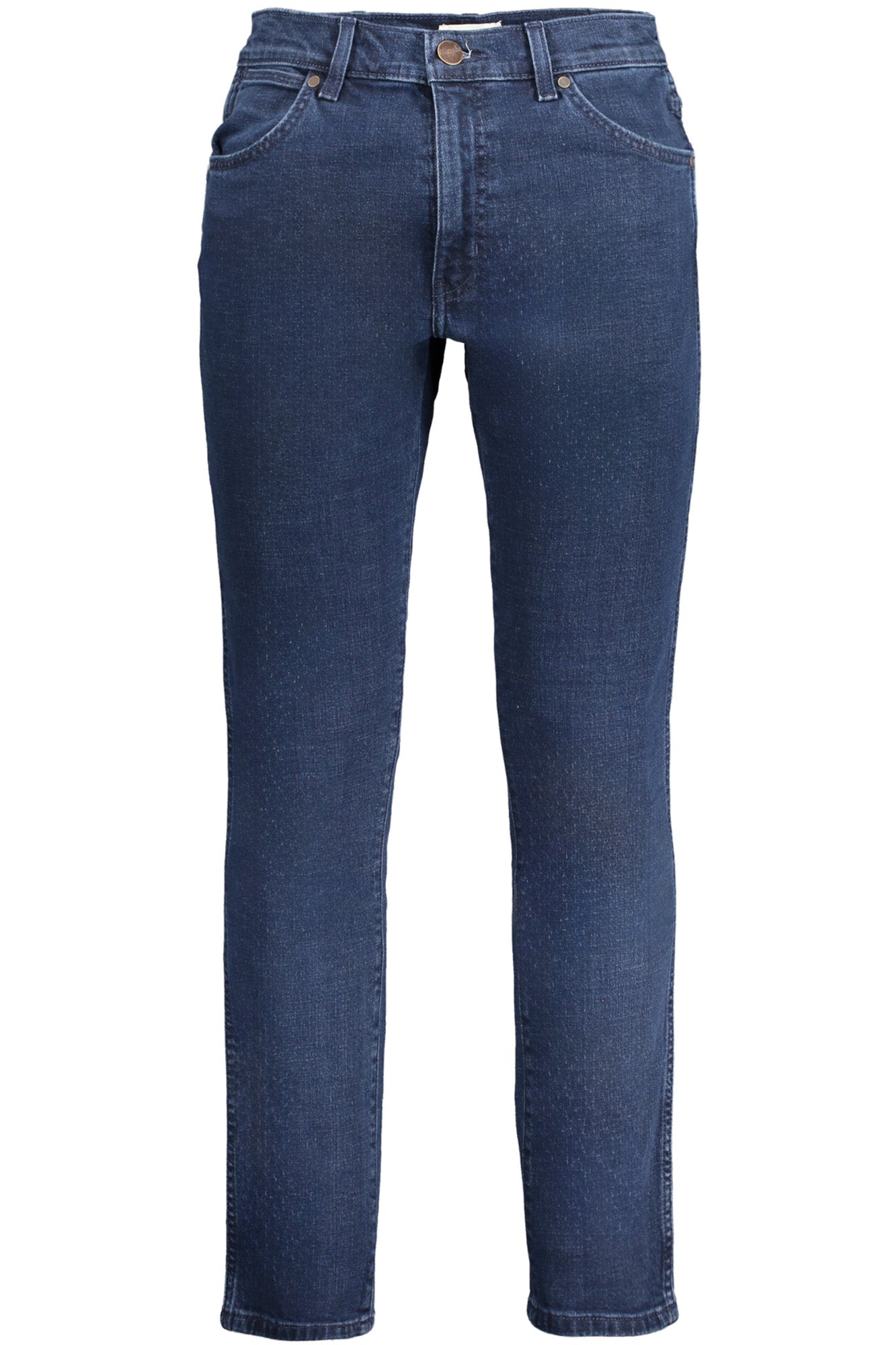 112355_BL023 – Slim Tapered Herrenjeans in Blau mit 5 Taschen und Logo – Größe: 30L32, 31L32, 32L32, 33L32, 34L32, 36L32, 38L32 – Farbe: Blu